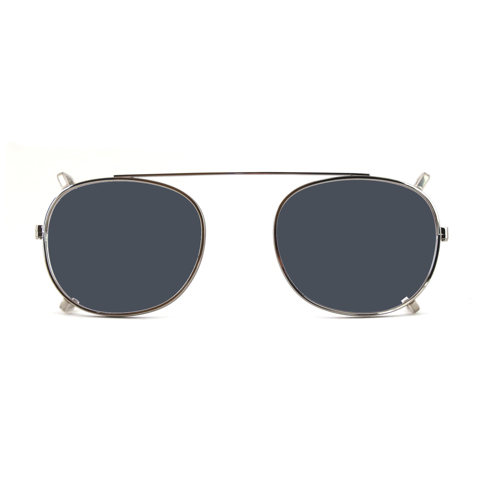 Xlab Unisex Clip-On 02 Argento/Fumo Polarizzato Per 8004 Stile Moscot Calibro 48Mm Clip On Acetato Argento Fumo Pantos Polarizzata