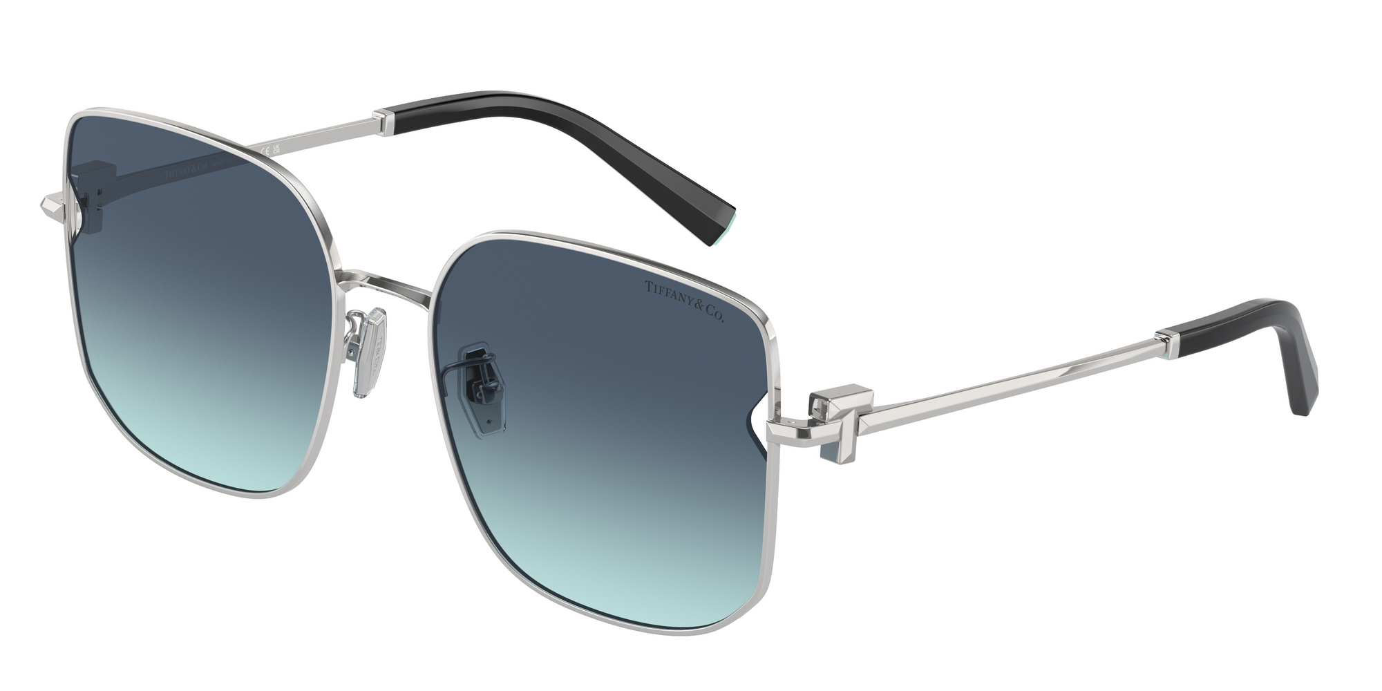 Tiffany Donna Tf3105D  60019S Occhiali Da Sole Acciaio Argento Blu Squadrata Normale Sfumato
