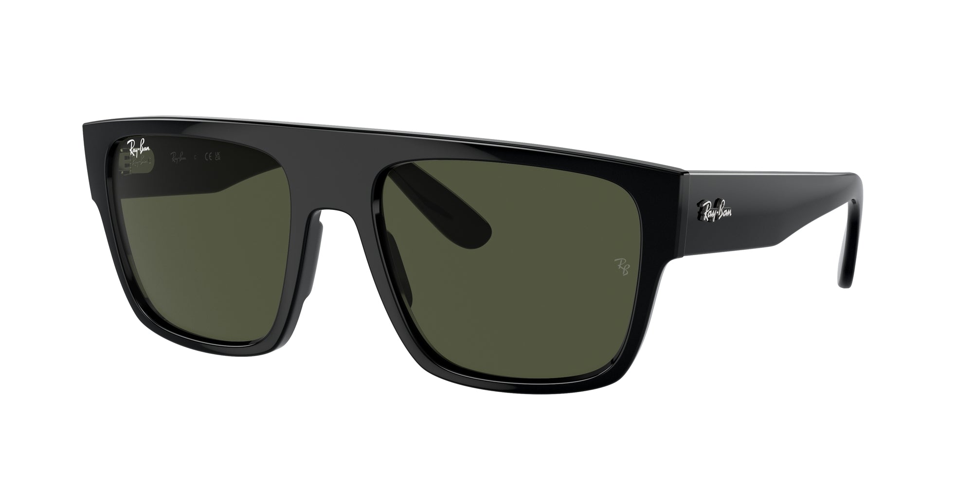 Ray - Ban Unisex Rb0360S Drifter 901/31 Occhiali Da Sole Acetato Nero Verde Squadrata Normale