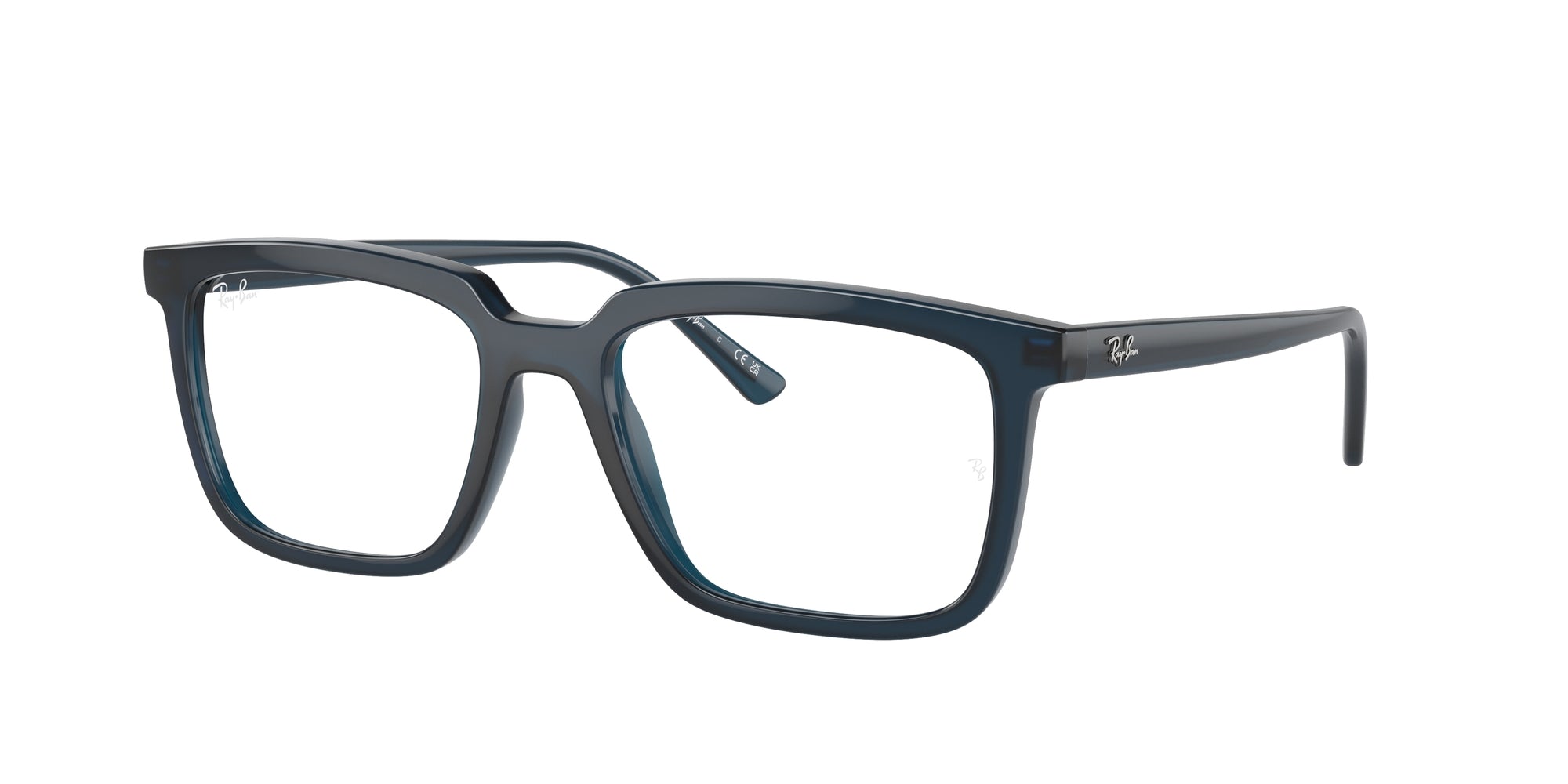 Ray - Ban Unisex Rx7239 Alain 8256 Montature Da Vista Acetato Blu Trasparente Squadrata Normale