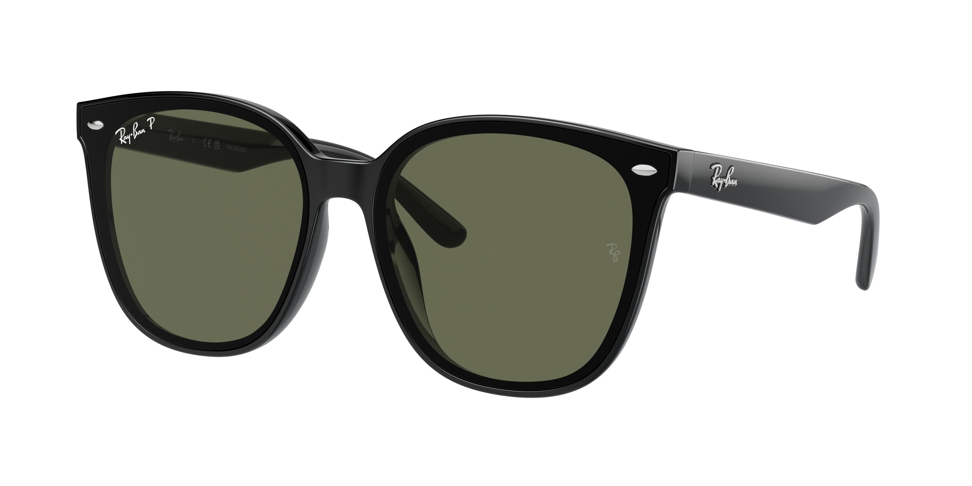 Ray - Ban Unisex Rb4423D  601/9A Occhiali Da Sole Iniettato Nero Verde Squadrata Polarizzata Antiriflesso