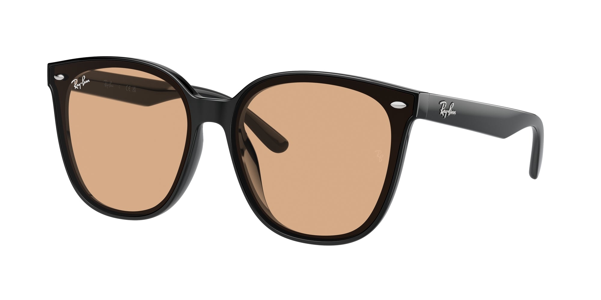 Ray - Ban Unisex Rb4423D  601/93 Occhiali Da Sole Iniettato Nero Marrone Squadrata Normale
