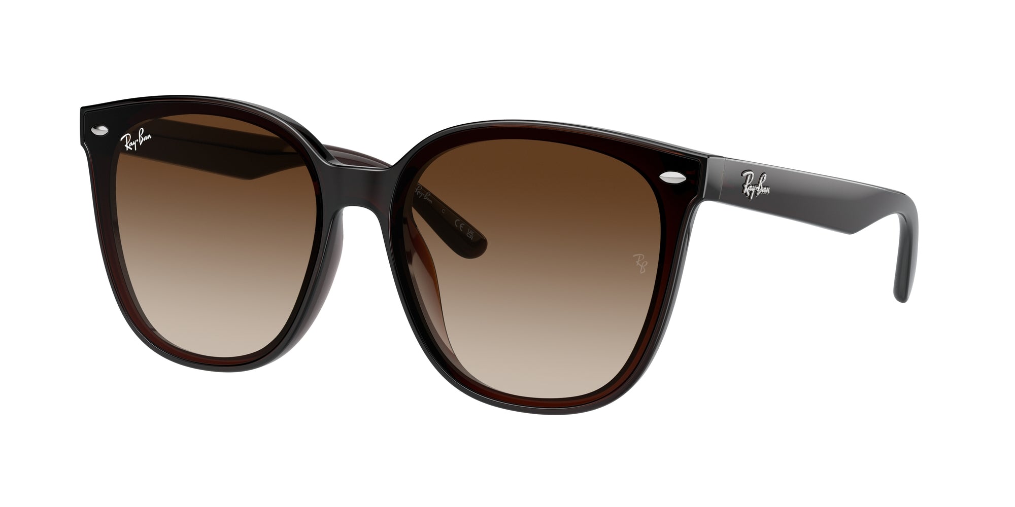 Ray - Ban Unisex Rb4423D  714/13 Occhiali Da Sole Iniettato Marrone Marrone Squadrata Normale Sfumato