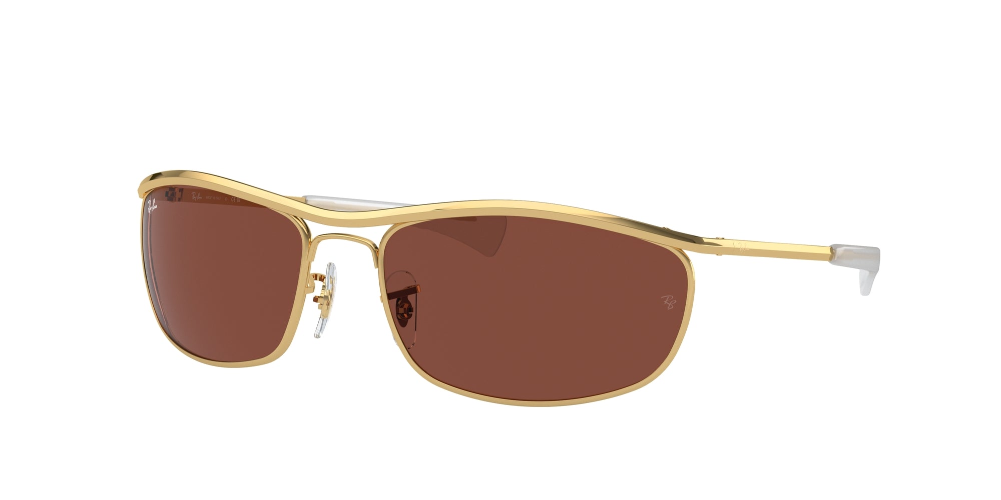 Ray - Ban Unisex Rb3119M Olympian I Deluxe 001/C5 Occhiali Da Sole Metallo Oro Rosso Rotonda Normale Antiriflesso