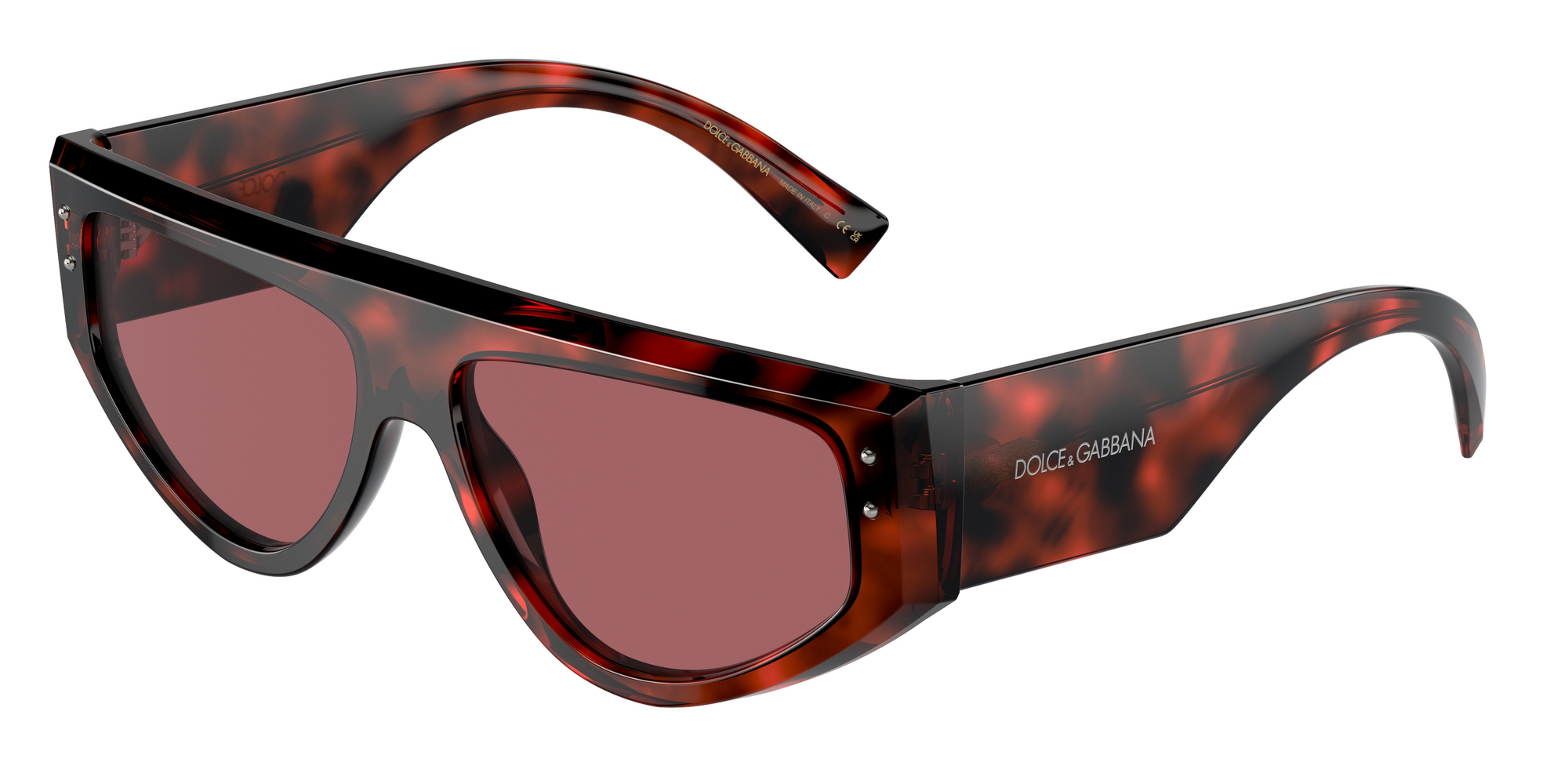 Dolce & Gabbana Uomo Dg4461  335869 Occhiali Da Sole Acetato Rosso Viola Squadrata Normale