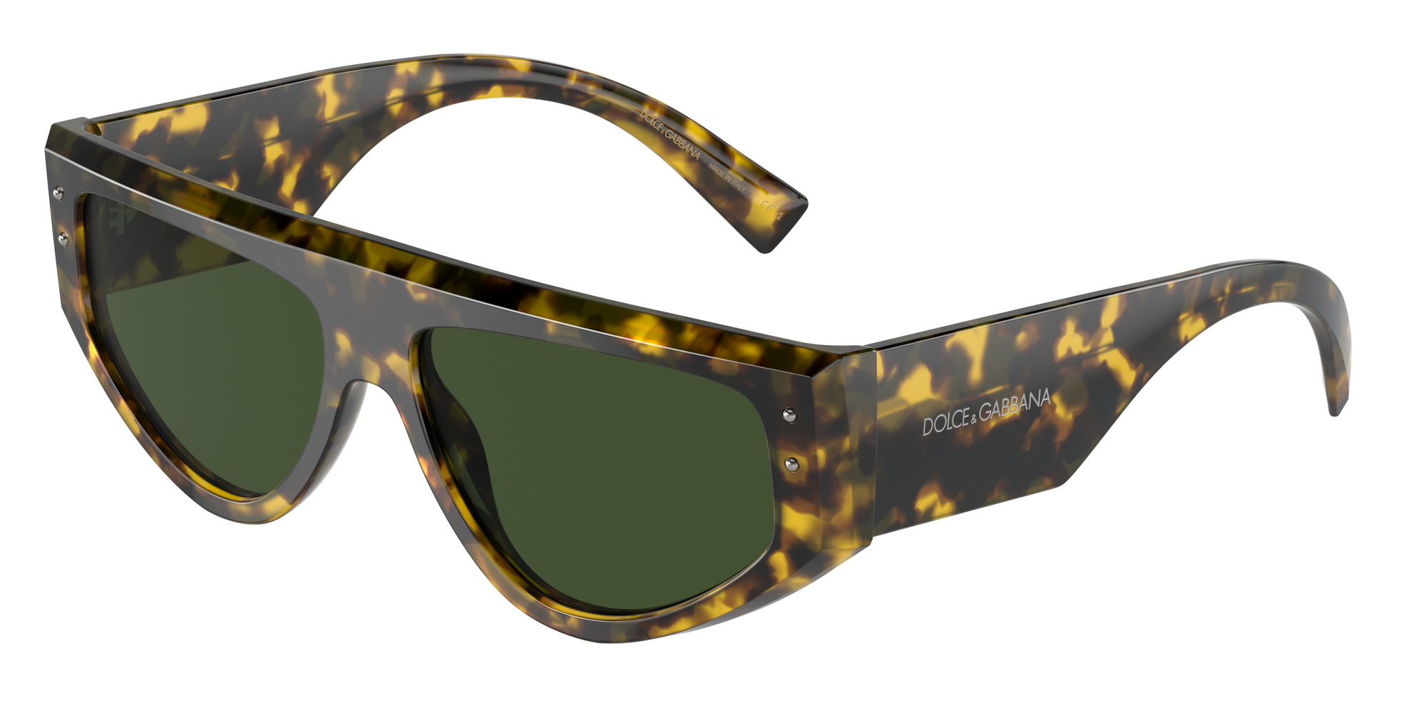 Dolce & Gabbana Uomo Dg4461  343371 Occhiali Da Sole Acetato Tartaruga Verde Squadrata Normale