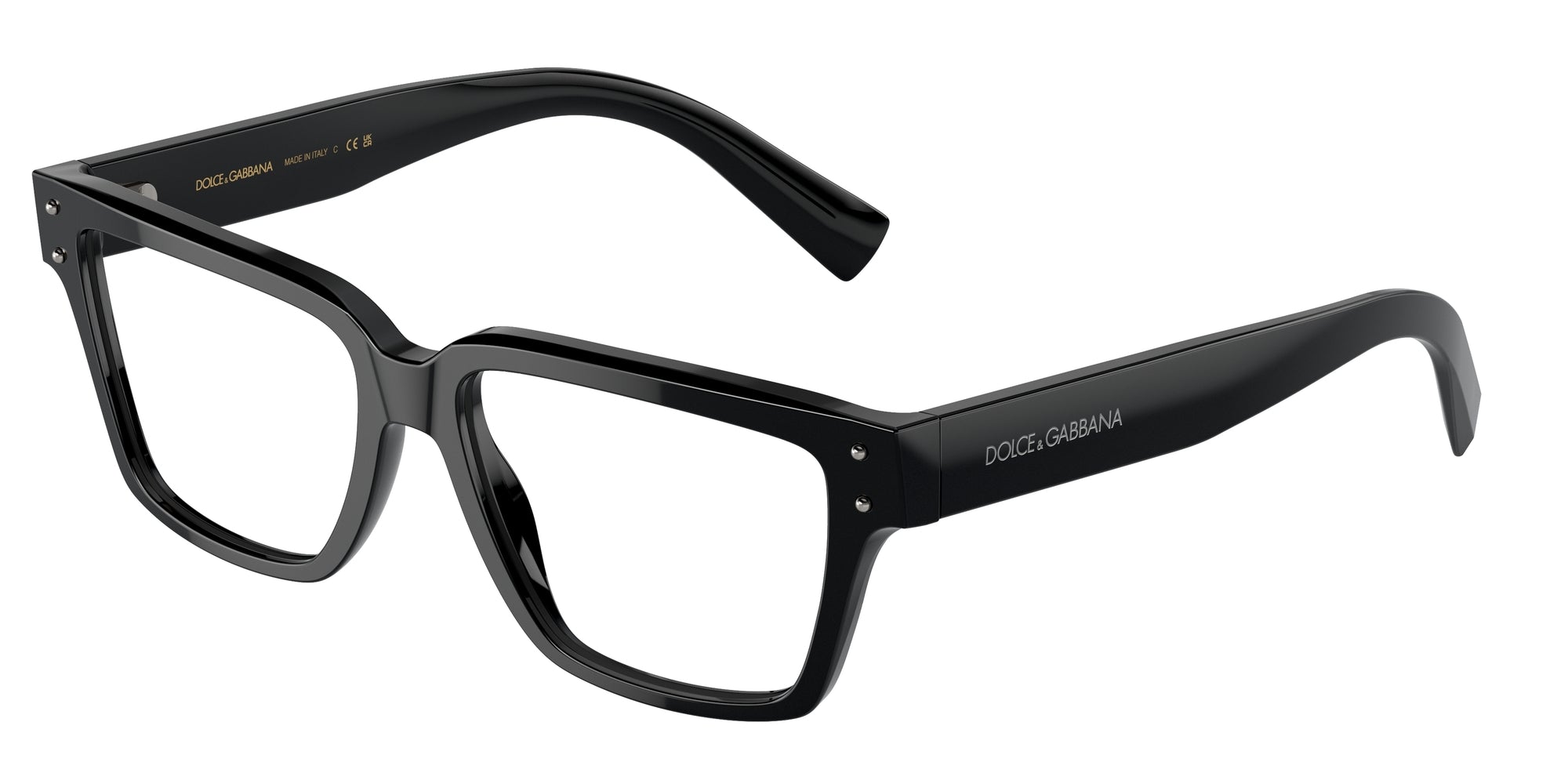 Dolce & Gabbana Uomo Dg3383  501 Montature Da Vista Acetato Nero Trasparente Squadrata Normale