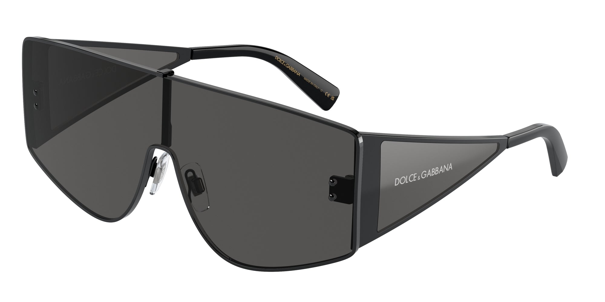 Dolce & Gabbana Uomo Dg2305  01/87 Occhiali Da Sole Metallo Nero Grigio Squadrata Normale