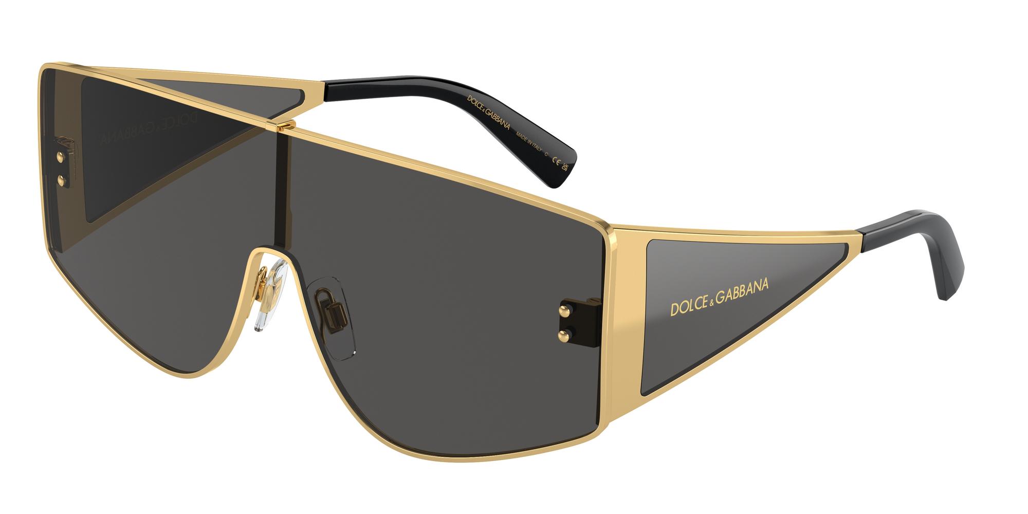 Dolce & Gabbana Uomo Dg2305  02/87 Occhiali Da Sole Metallo Oro Grigio Squadrata Normale
