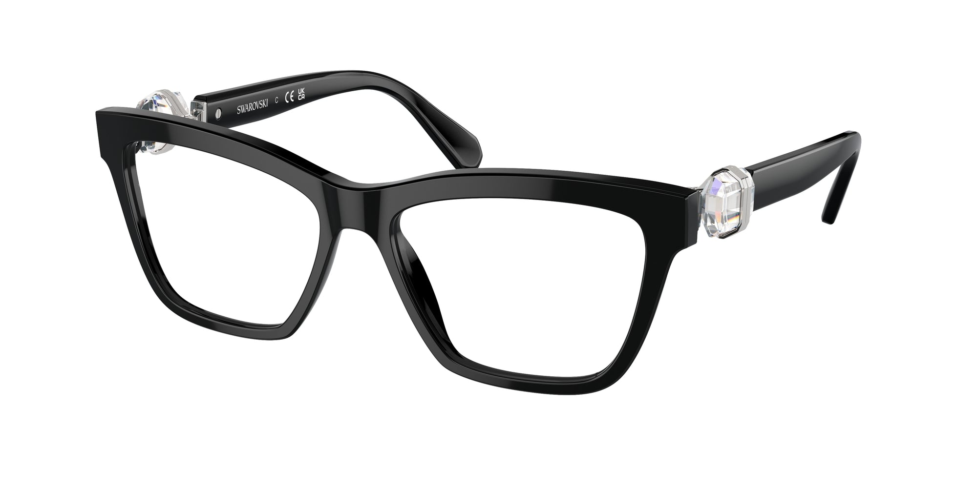 Swarovski Donna Sk2021  1001 Montature Da Vista Acetato Nero Trasparente Squadrata Normale