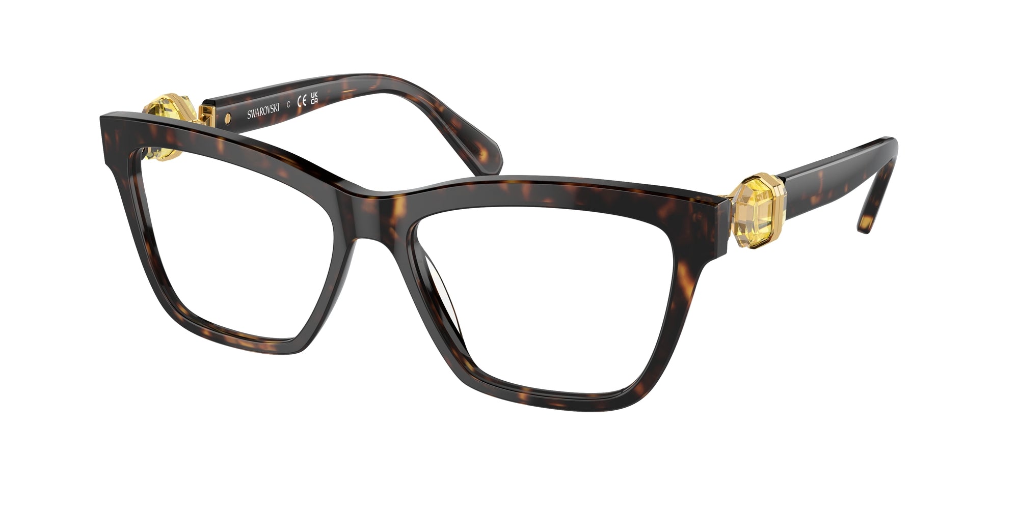 Swarovski Donna Sk2021  1002 Montature Da Vista Acetato Marrone Trasparente Squadrata Normale