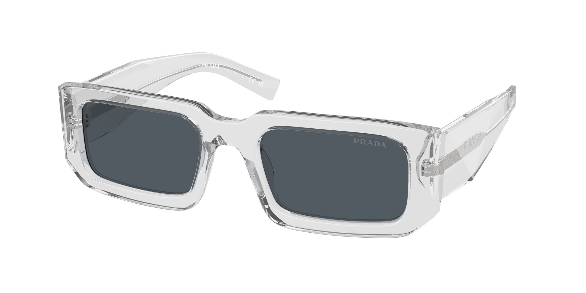 Prada Uomo Pr 06Ys  12R09T Occhiali Da Sole Acetato Grigio Grigio Squadrata Normale