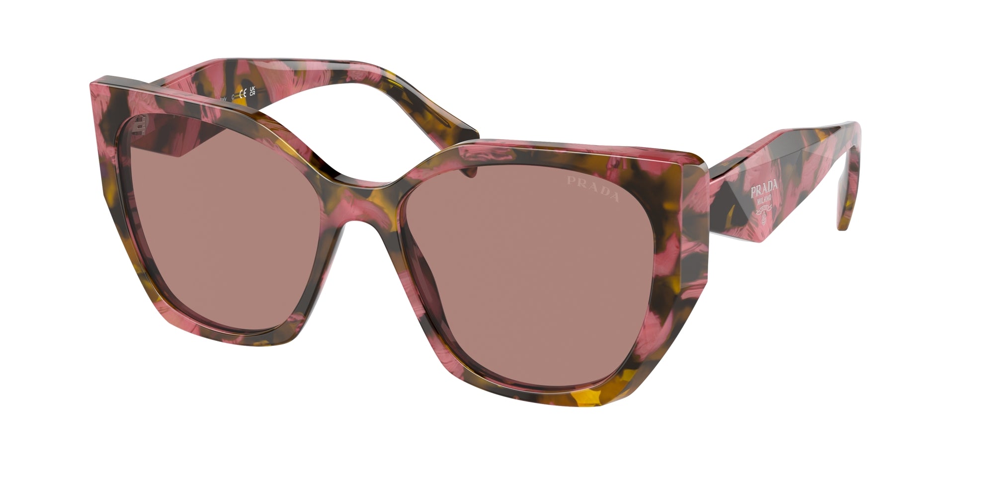 Prada Donna Pr 19Zs  18N10D Occhiali Da Sole Acetato Marrone Marrone Pillow Normale