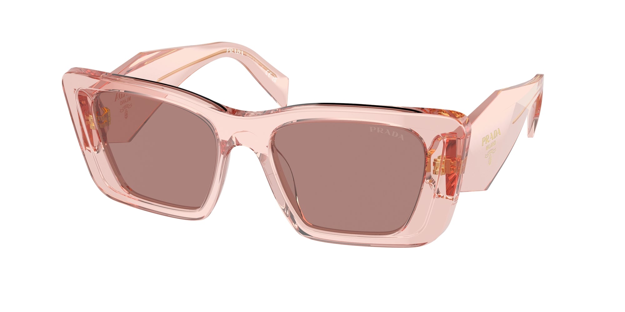 Prada Donna Pr 08Ys  19Q10D Occhiali Da Sole Acetato Rosa Marrone Farfalla Normale