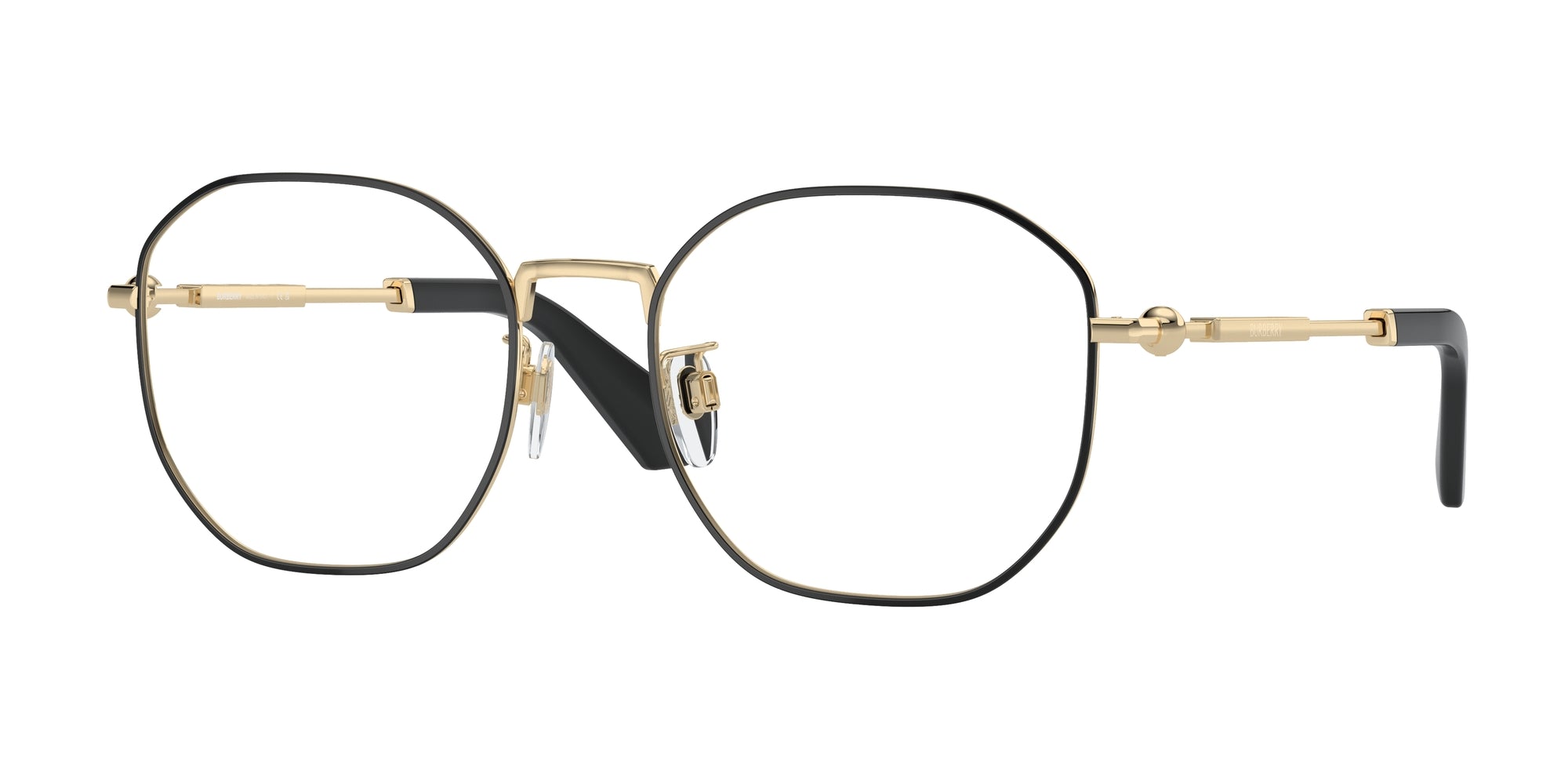 Burberry Uomo Be1387D  1326 Montature Da Vista Metallo Nero Trasparente Geometrica Normale