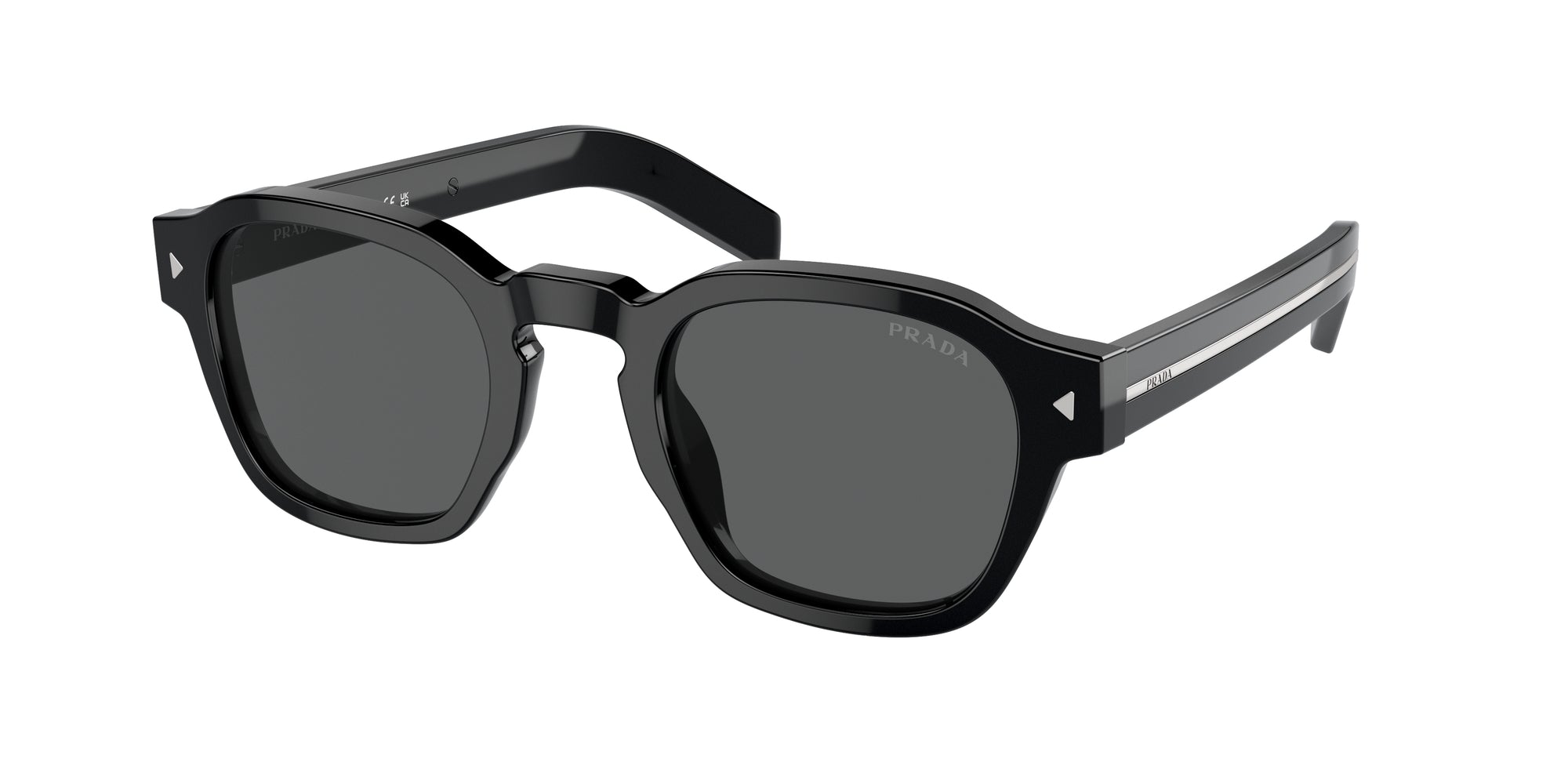Prada Uomo Pr A16S  16K731 Occhiali Da Sole Acetato Nero Grigio Pantos Normale