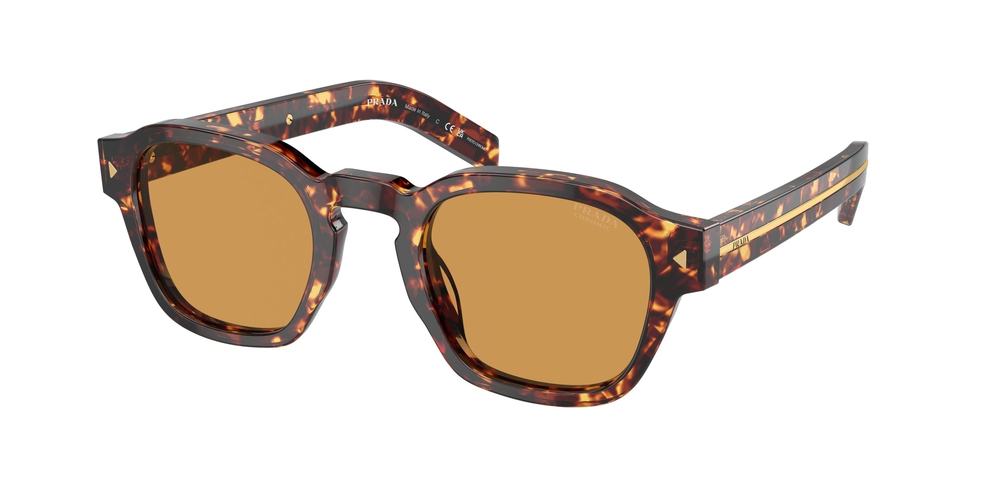 Prada Uomo Pr A16S  14O60F Occhiali Da Sole Acetato Tartaruga Marrone Pantos Fotocromatiche Fotocromatico