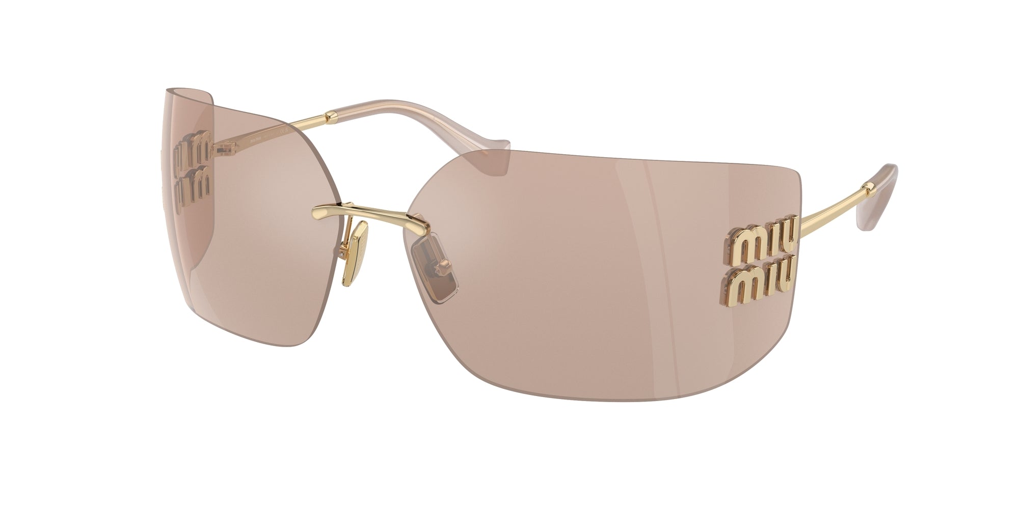 Miu Miu Donna Mu 54Ys  Zvn20F Occhiali Da Sole Metallo Oro Rosa Geometrica Normale Specchiato