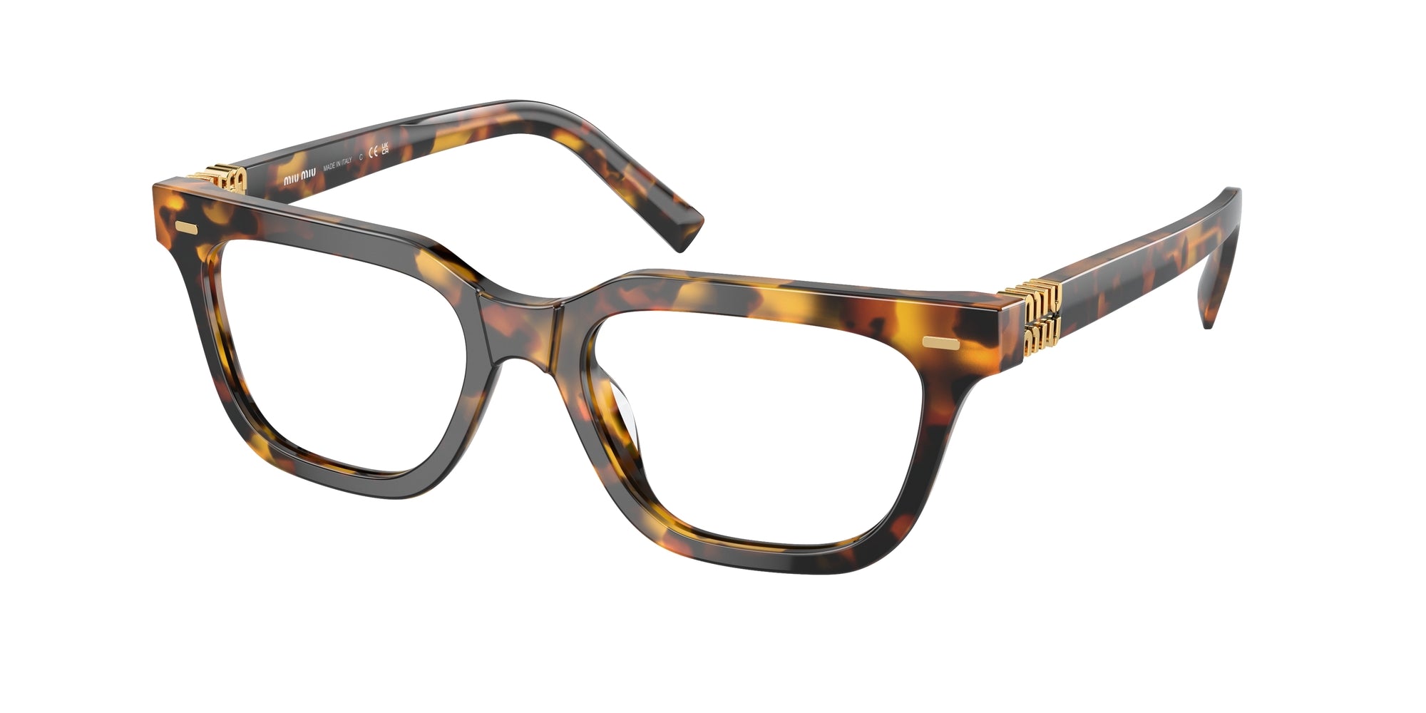 Miu Miu Donna Mu 07Xv  Vau1O1 Montature Da Vista Acetato Tartaruga Trasparente Squadrata Normale