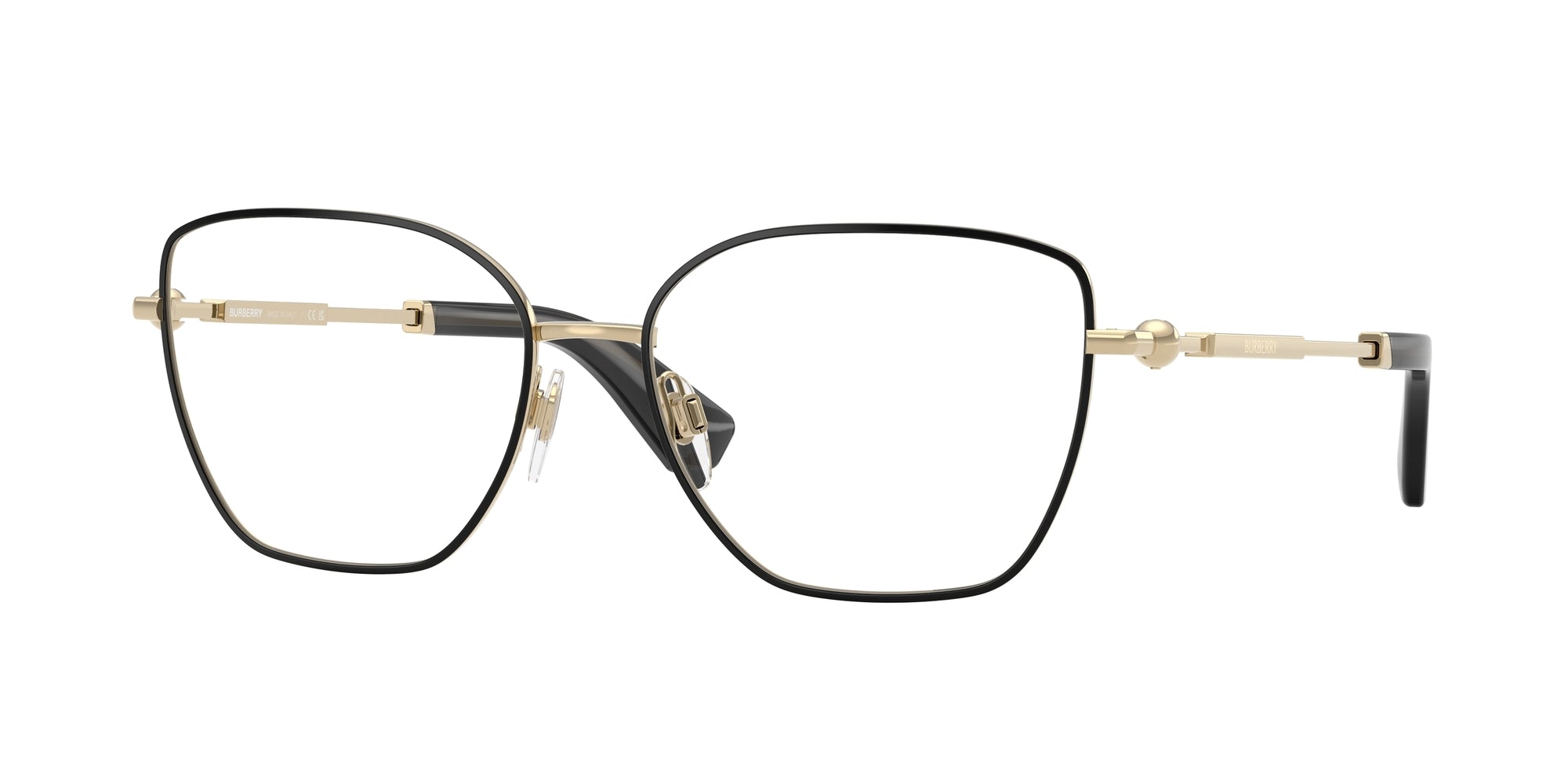 Burberry Donna Be1390  1326 Montature Da Vista Acciaio Nero Trasparente Cat Eye Normale