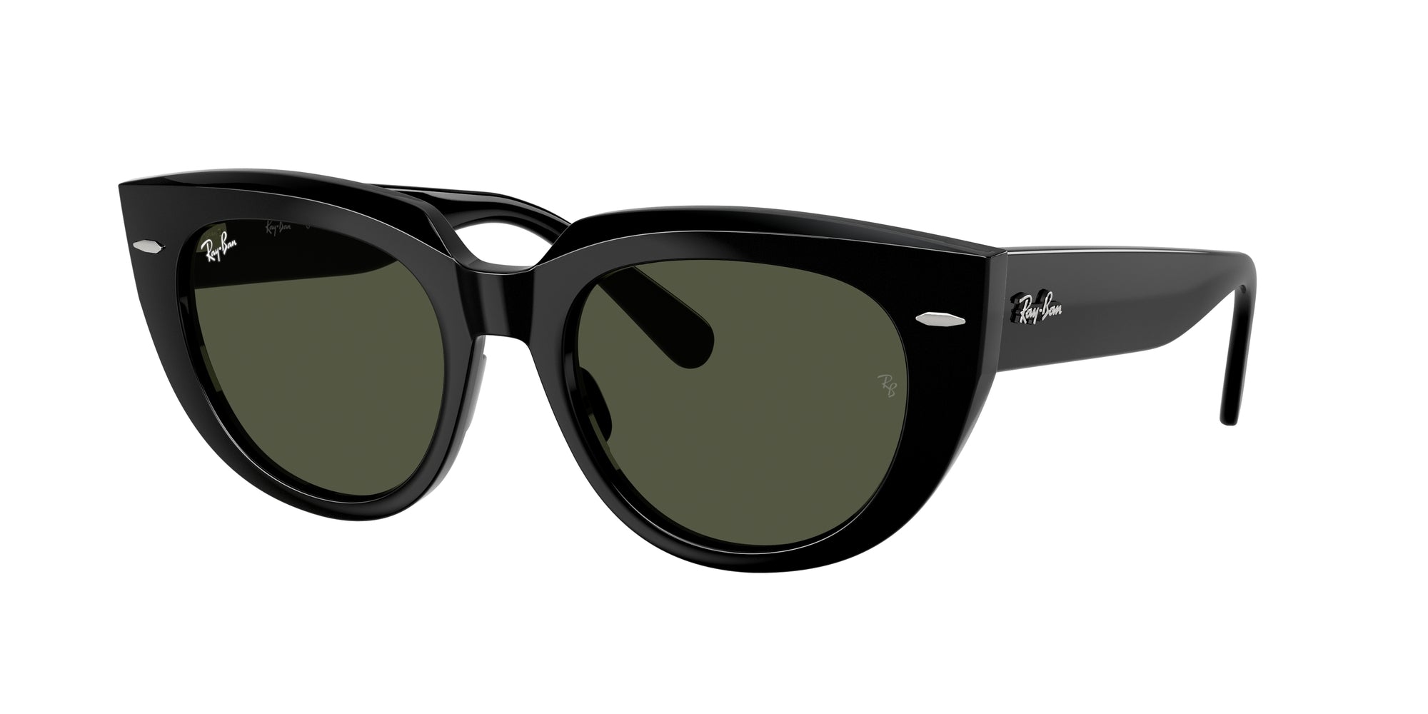 Ray - Ban Donna Rb2286 Doreen 901/31 Occhiali Da Sole Acetato Nero Verde G15 Squadrata Normale