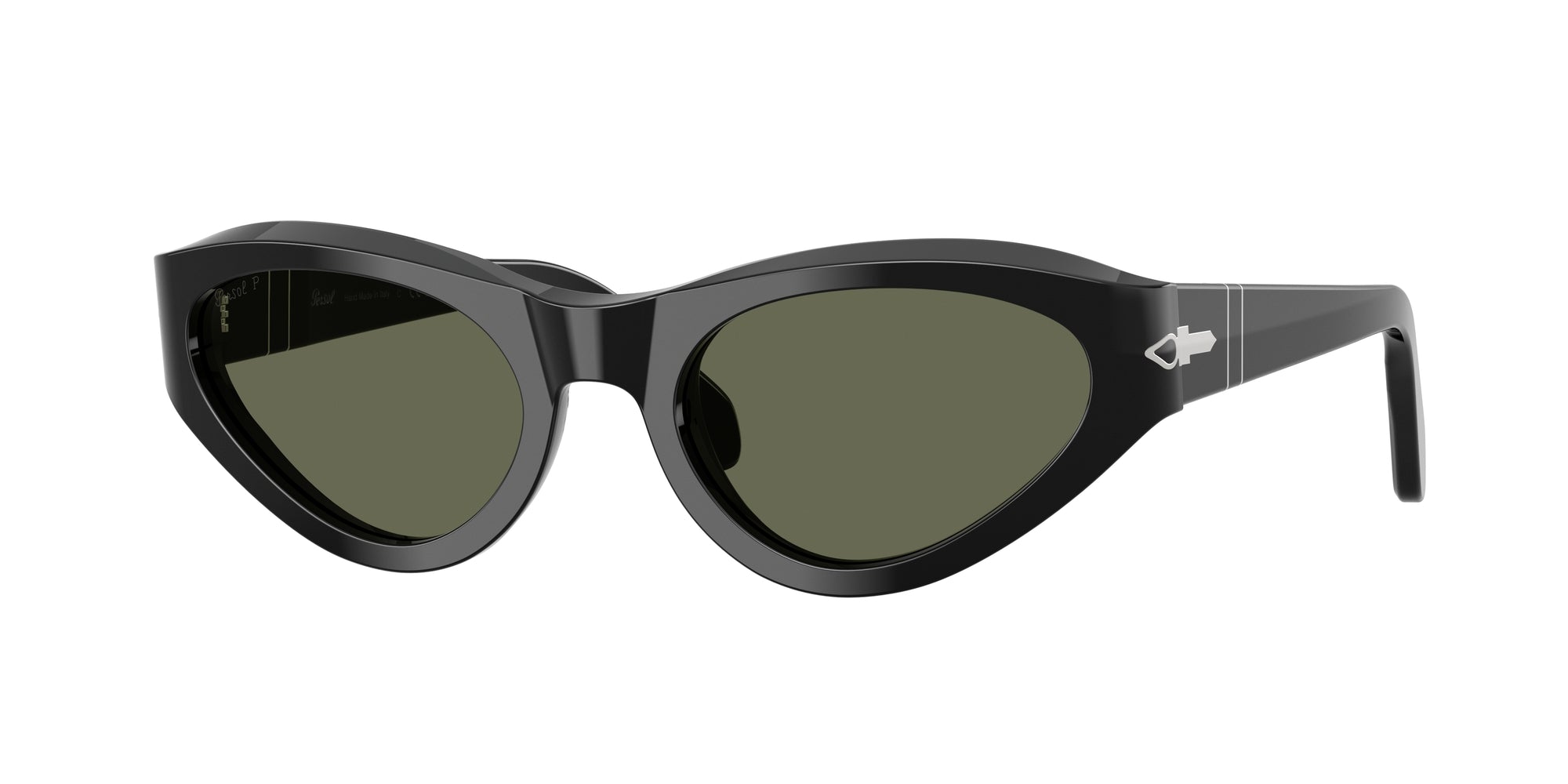 Persol Donna Po0052S  95/58 Occhiali Da Sole Acetato Nero Verde Farfalla Polarizzata