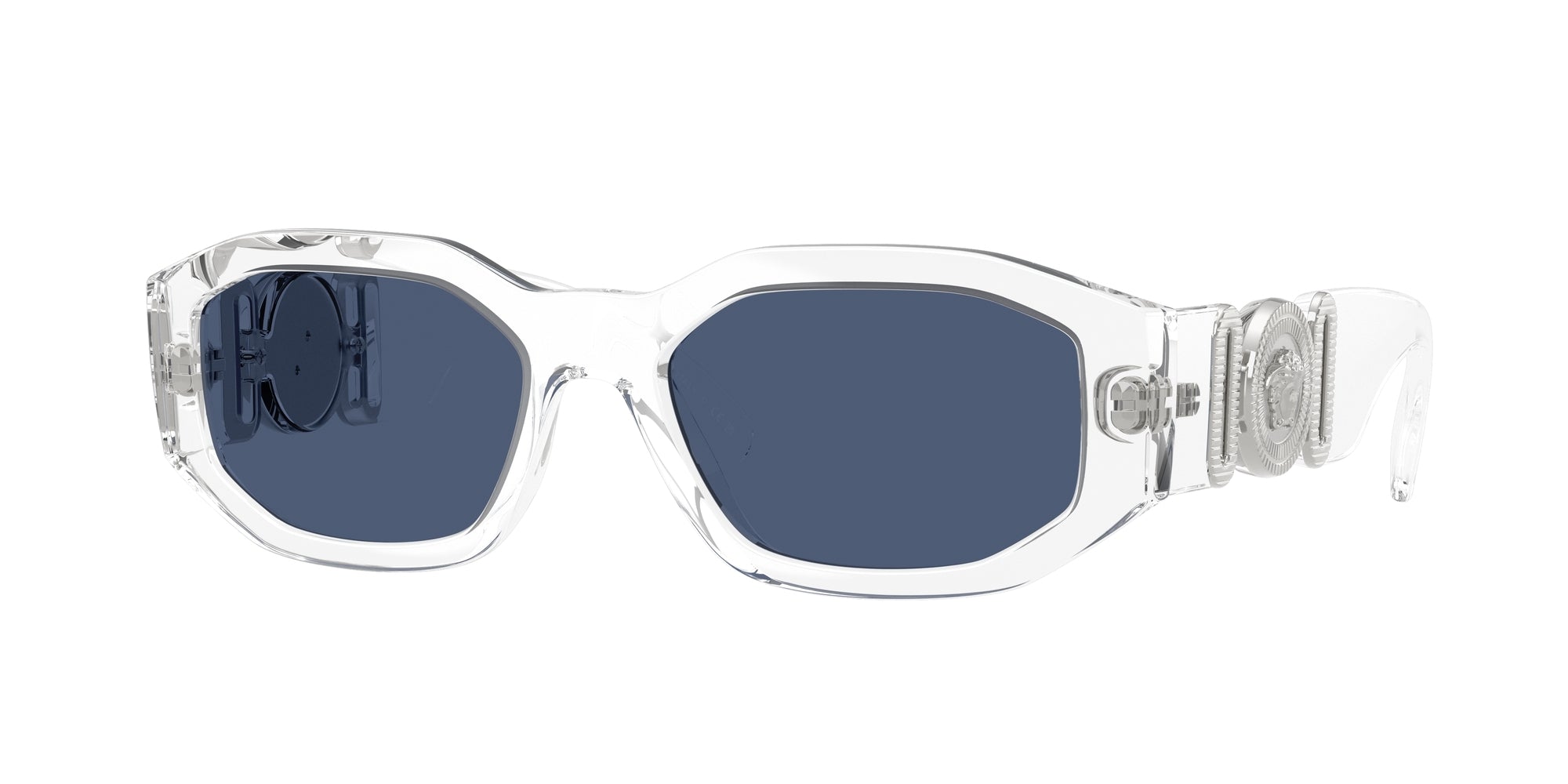 Versace Uomo Ve4361  148/80 Occhiali Da Sole Nylon Trasparente Blu Geometrica Normale