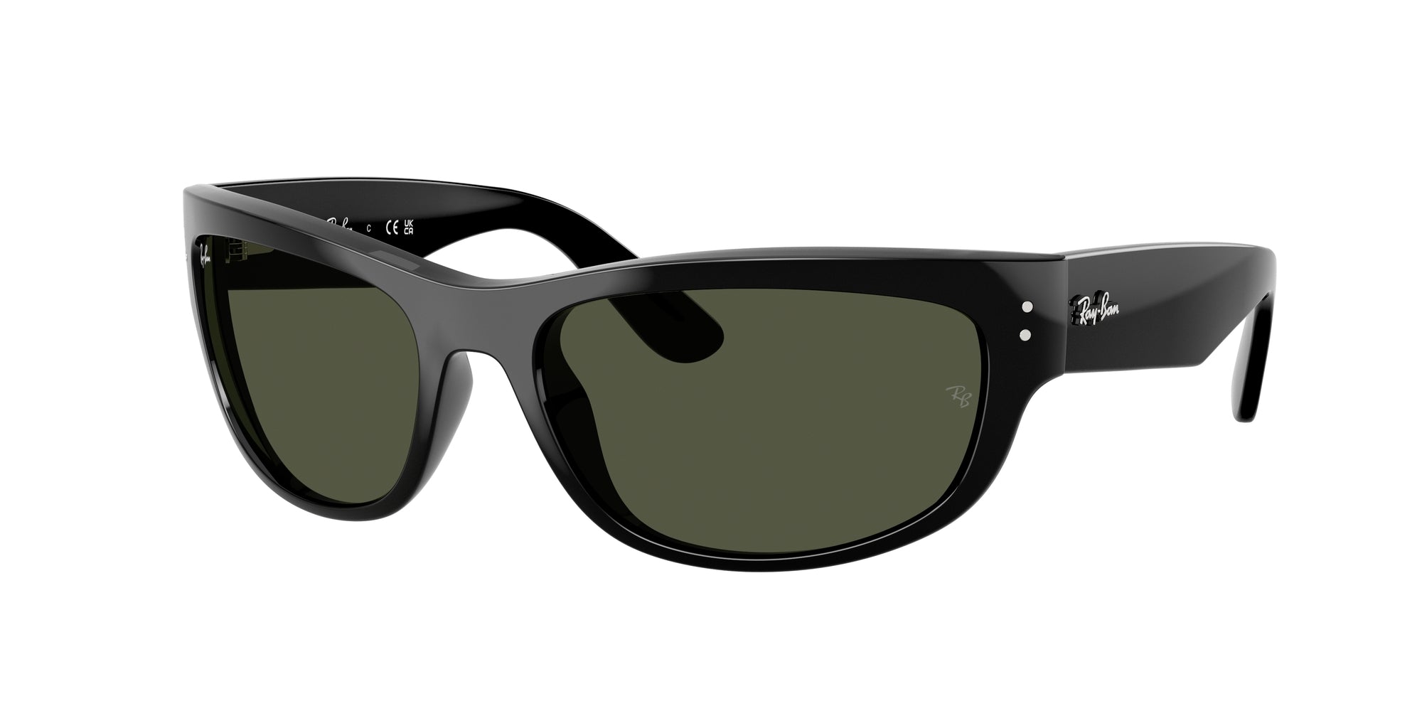 Ray - Ban Unisex Rb2289 Mega Balorama 901/31 Occhiali Da Sole Acetato Nero Verde G15 Pillow Normale
