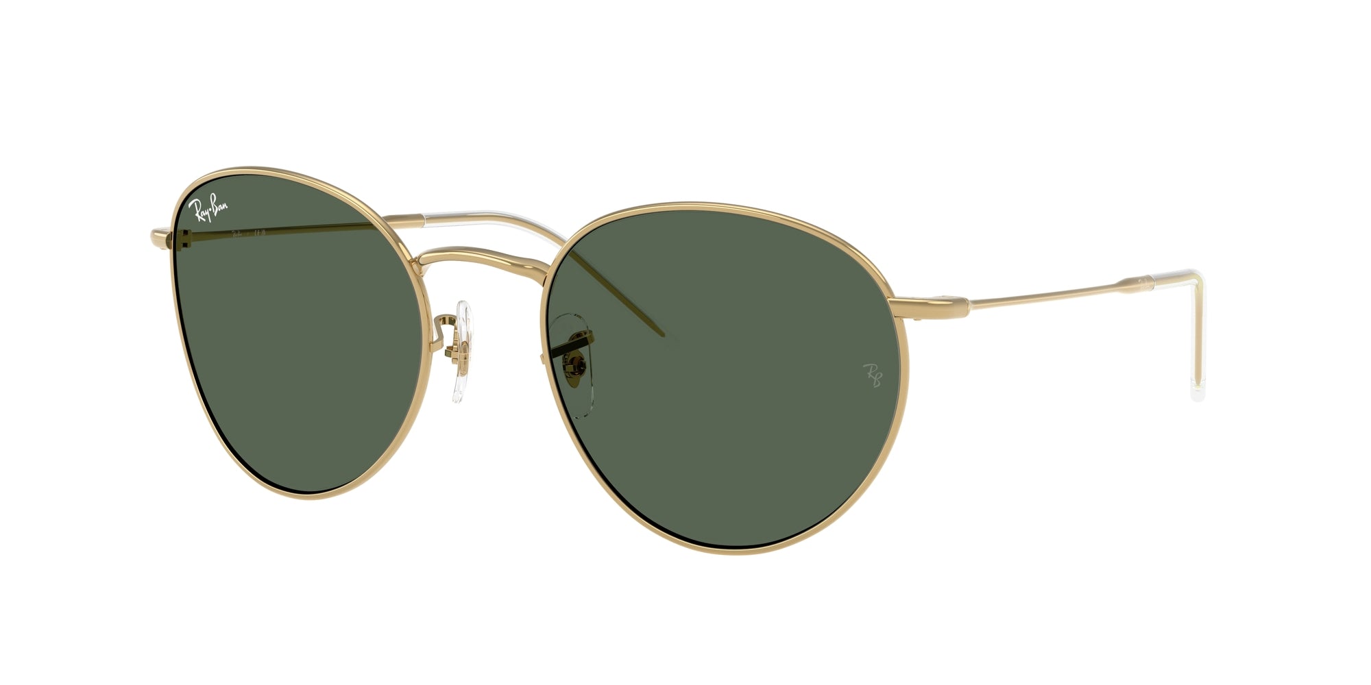 Ray - Ban Unisex Rbr0103S Round Reverse 001/Vr Occhiali Da Sole Metallo Oro Verde Pantos Normale