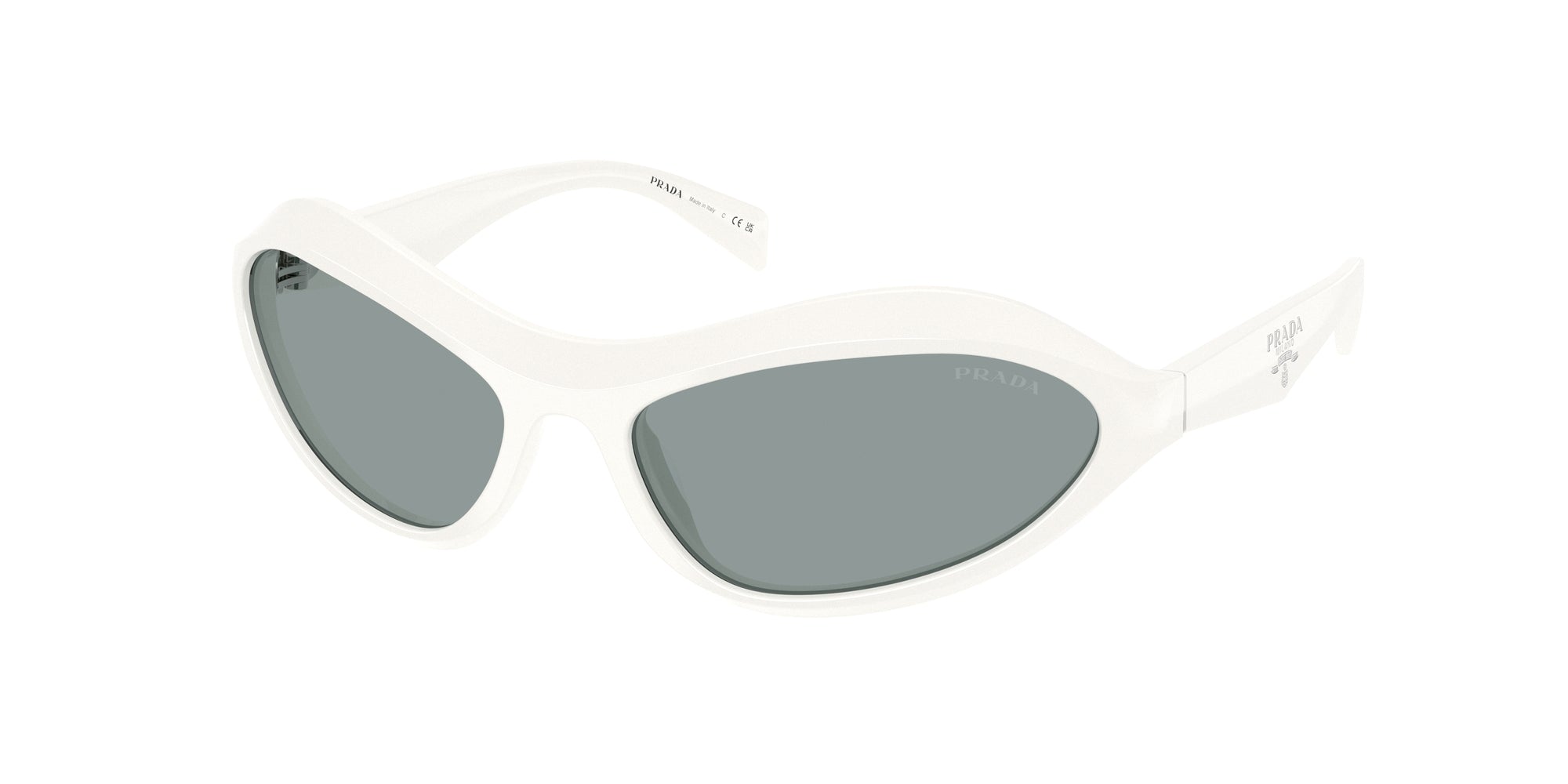 Prada Donna Pr A20S  17K3C2 Occhiali Da Sole Acetato Bianco Grigio Geometrica Normale