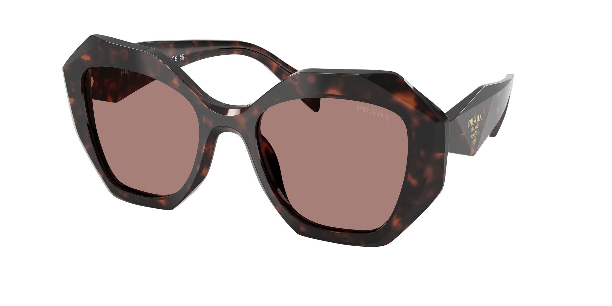 Prada Donna Pr 16Ws  17N60B Occhiali Da Sole Acetato Tartaruga Marrone Geometrica Normale