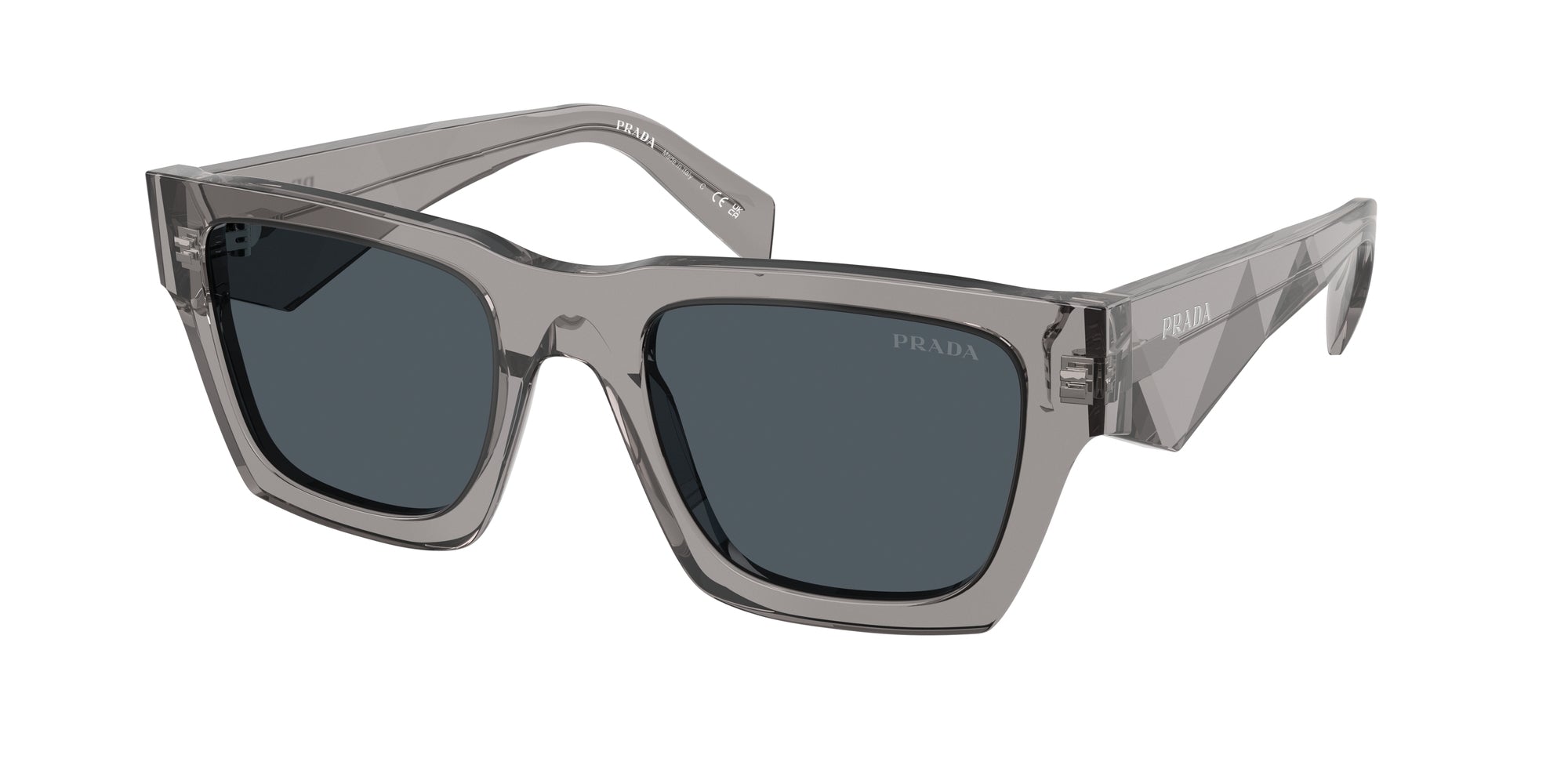 Prada Uomo Pr A06S  16Z70B Occhiali Da Sole Acetato Grigio Grigio Pillow Normale