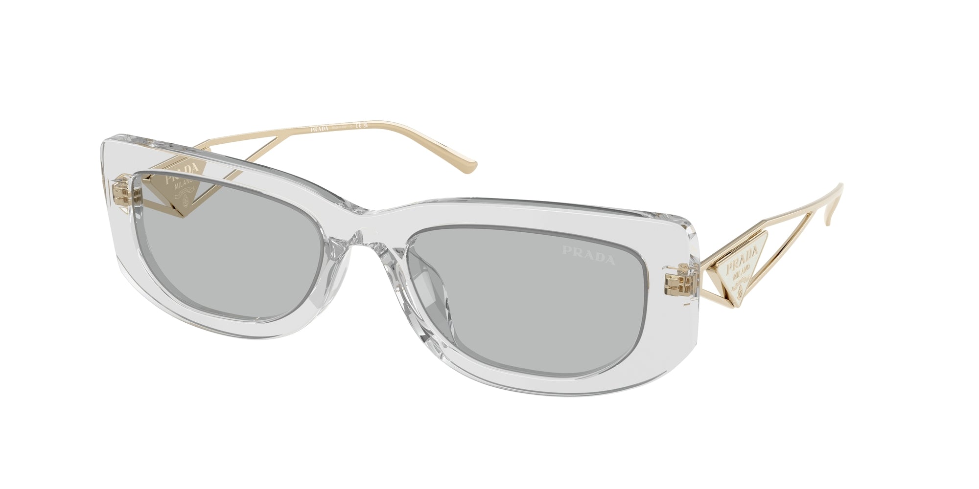 Prada Donna Pr 14Ys  12R50K Occhiali Da Sole Acetato Grigio Grigio Squadrata Normale