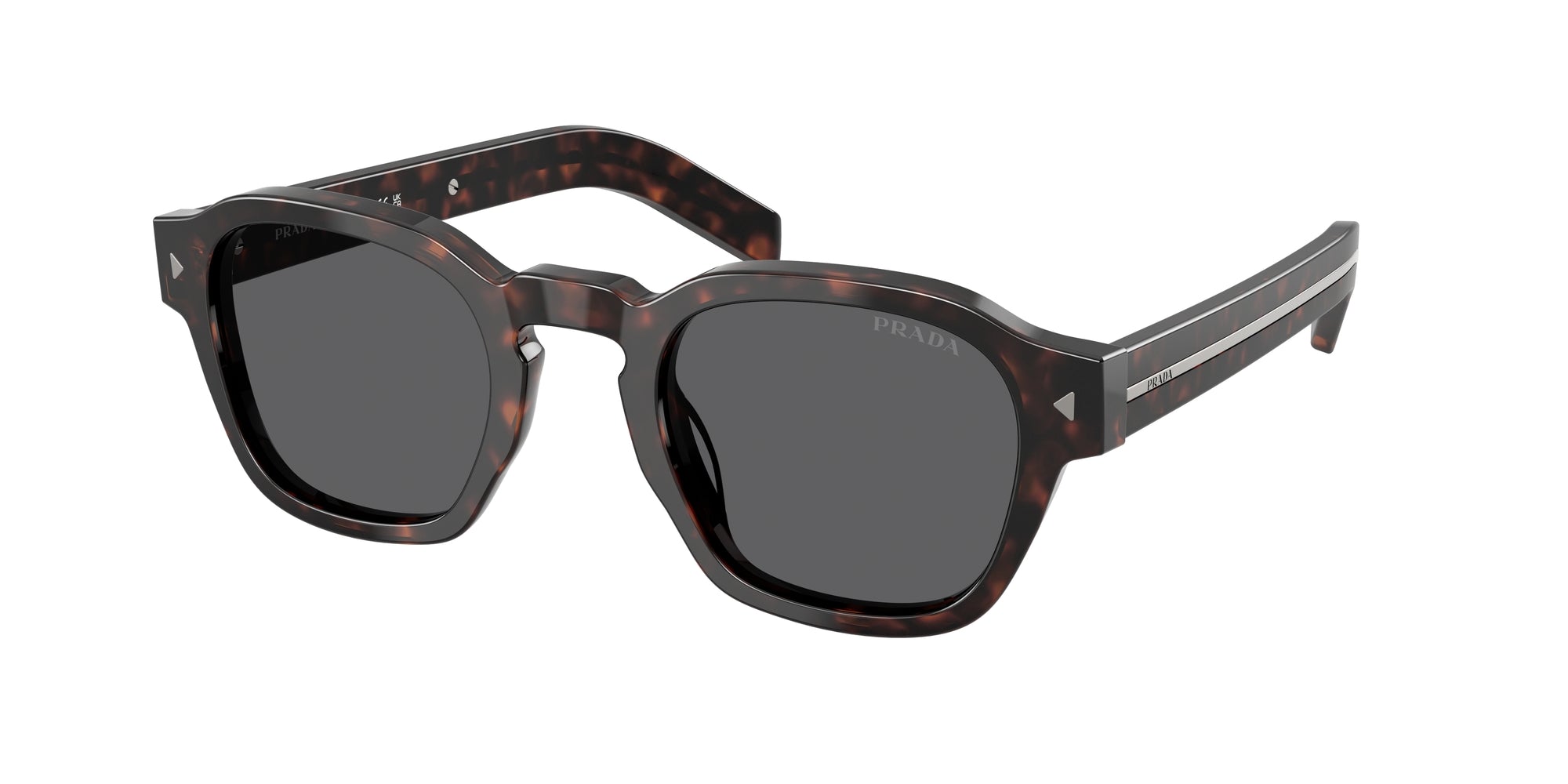 Prada Uomo Pr A16S  17N731 Occhiali Da Sole Acetato Tartaruga Grigio Pantos Normale