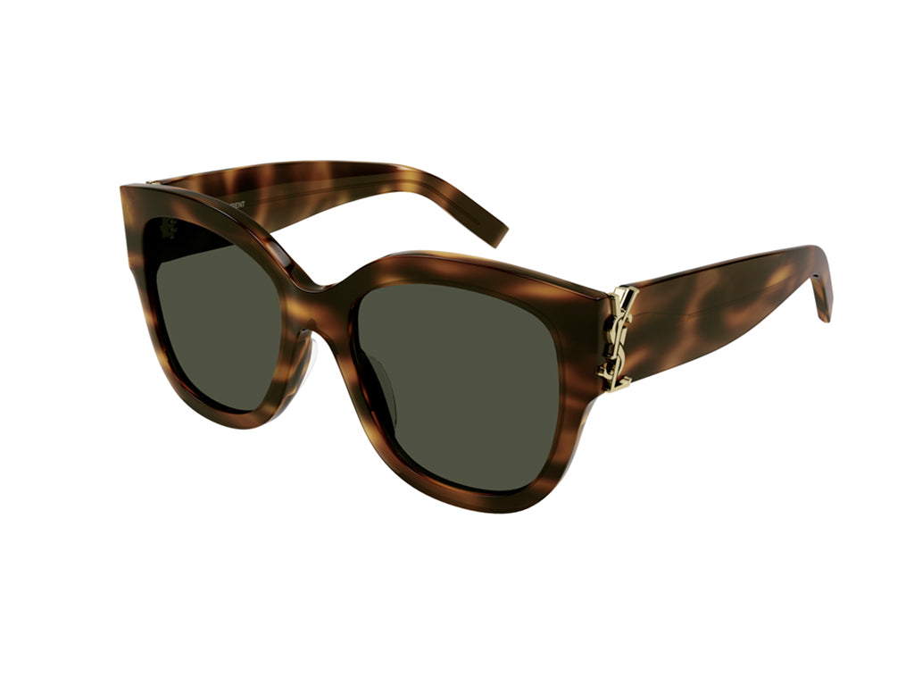 Saint Laurent Donna Sl M95/F 003 Occhiali Da Sole Acetato Havana Verde Cat Eye