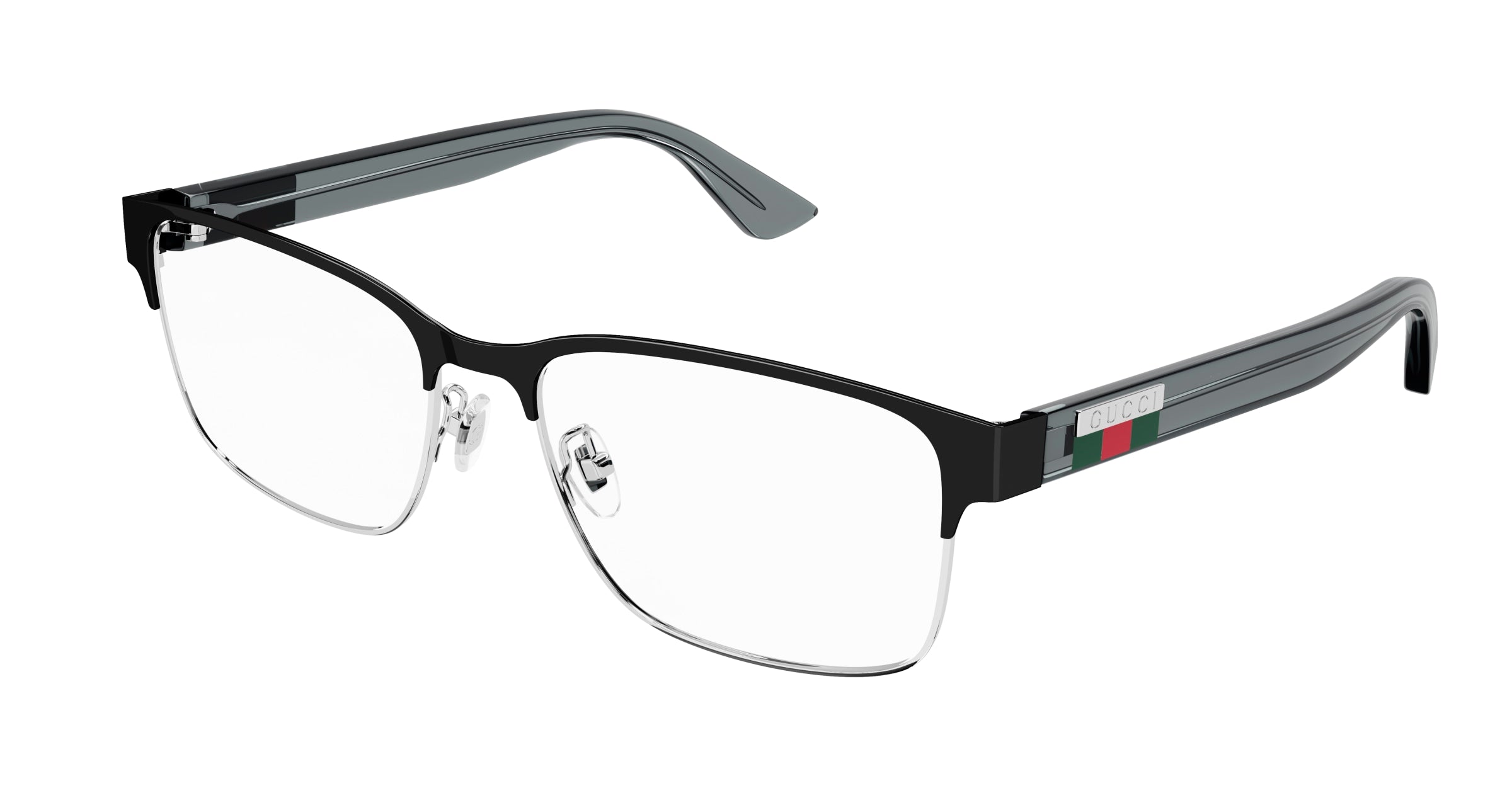 Gucci Uomo Gg0750O 004 Montature Da Vista Metallo Argento  Squadrata