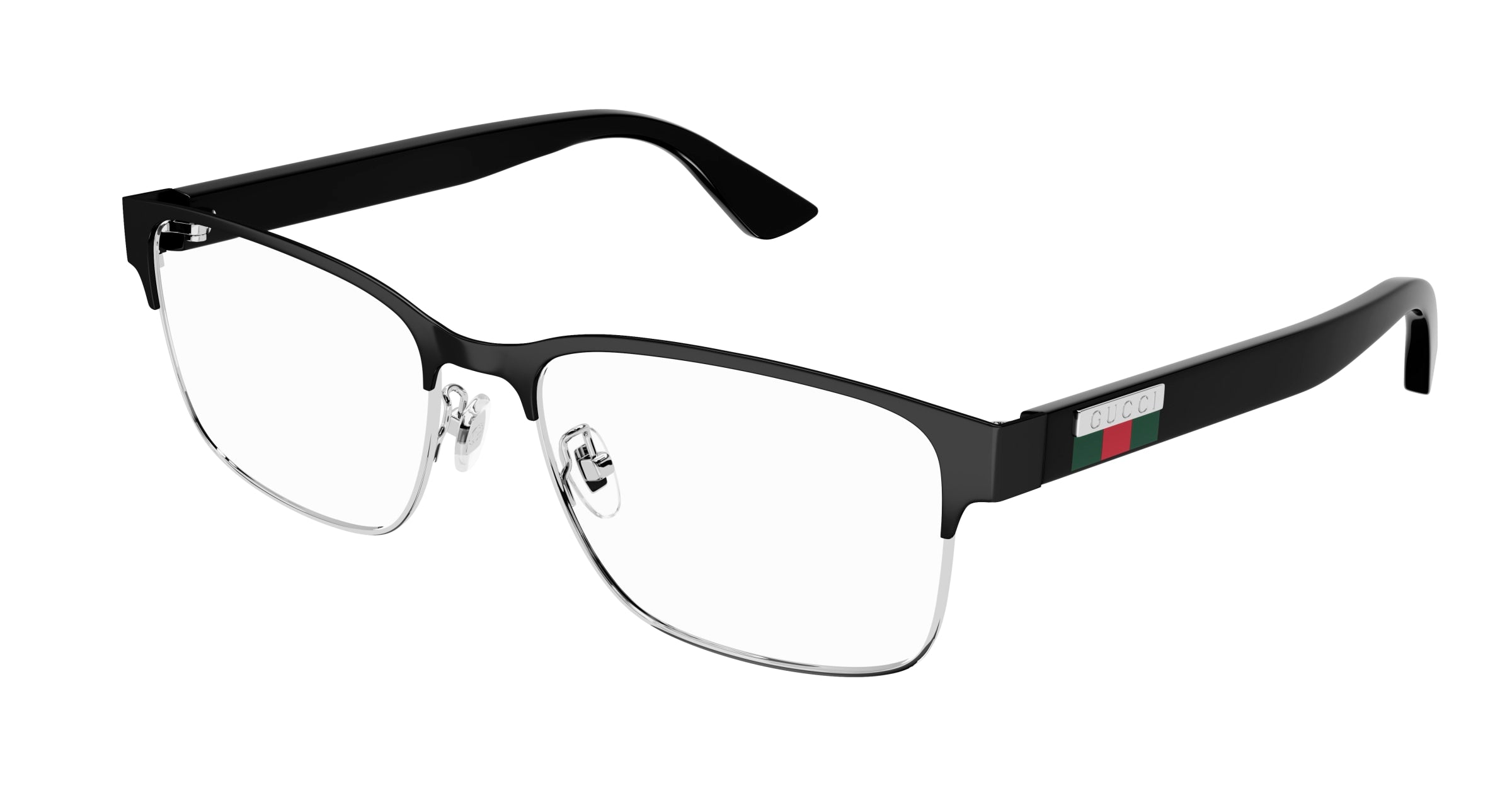 Gucci Uomo Gg0750O 005 Montature Da Vista Metallo Nero  Squadrata