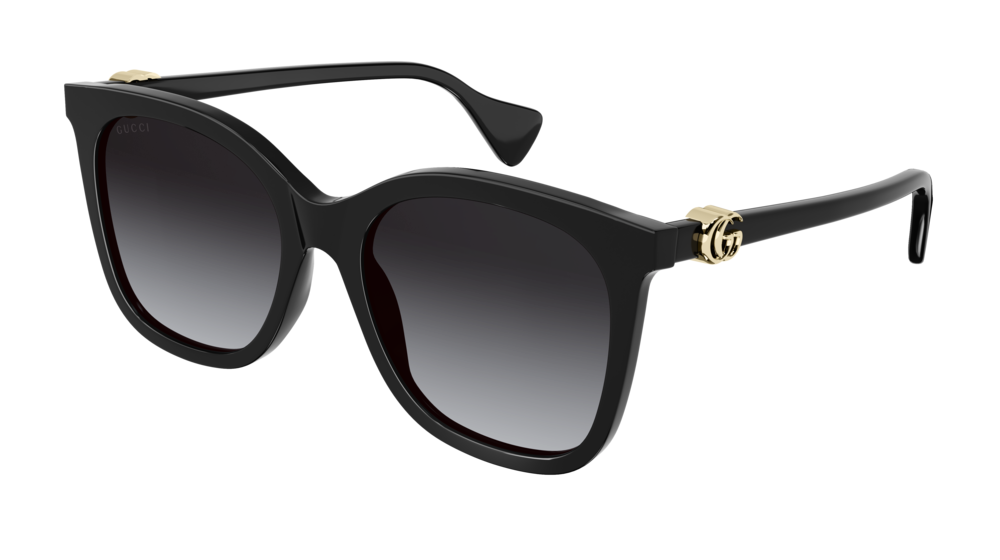 Gucci Donna Gg1071S 001 Occhiali Da Sole Acetato Nero Grigio Cat Eye  Sfumato