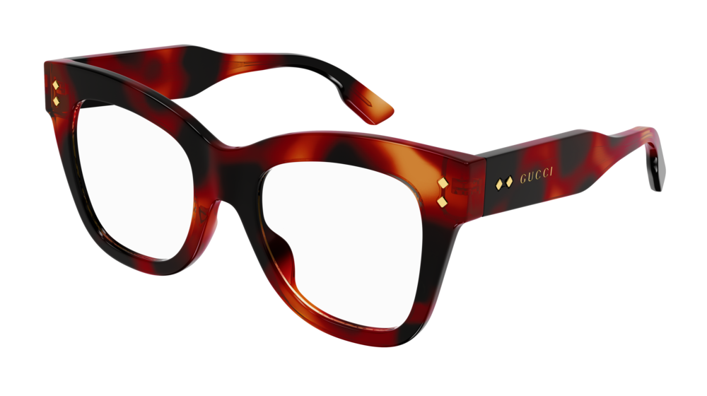Gucci Donna Gg1082O 002 Montature Da Vista Acetato Havana  Cat Eye