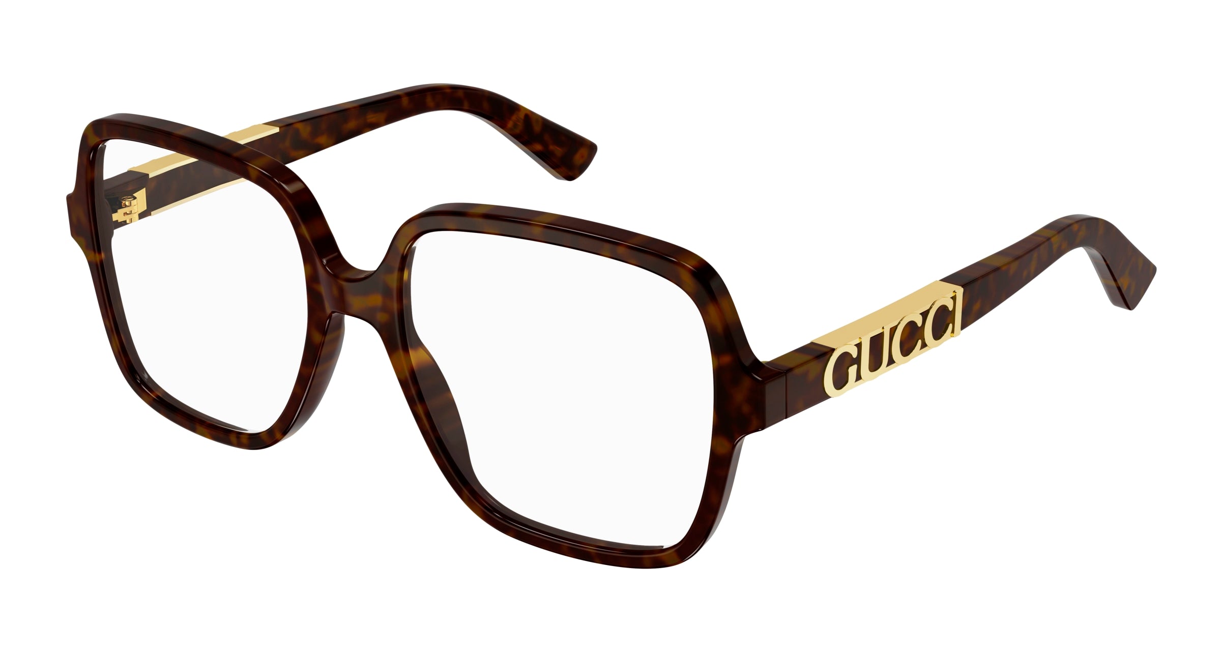 Gucci Donna Gg1193Oa 002 Montature Da Vista Plastica Havana  Squadrata