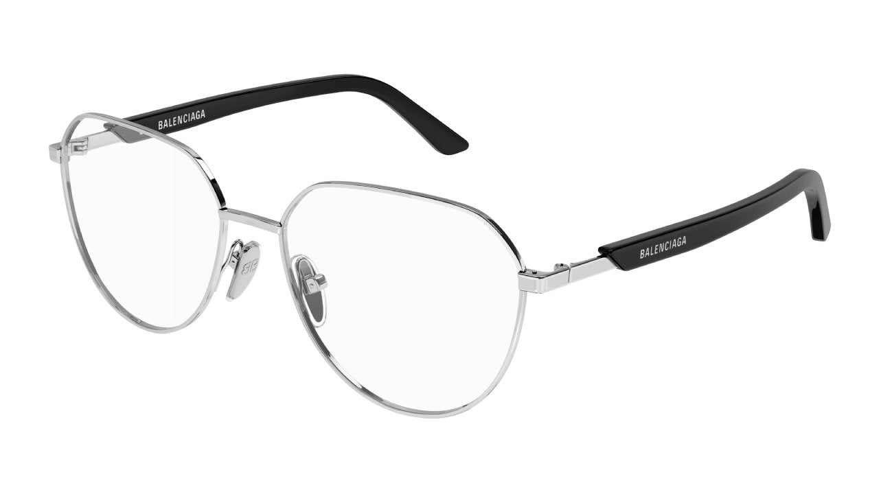 Balenciaga Uomo Bb0249O 001 Montature Da Vista Metallo Argento  Geometrica