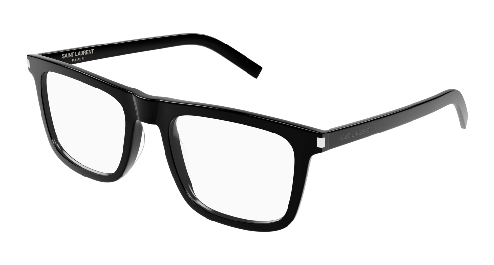 Saint Laurent Uomo Sl 547 Slim Opt 005 Montature Da Vista Acetato Nero Trasparente Squadrata