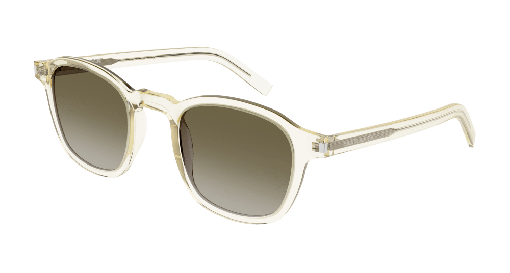 Saint Laurent Uomo Sl 549 Slim 007 Occhiali Da Sole Acetato Giallo Marrone Rotonda Normale Sfumato