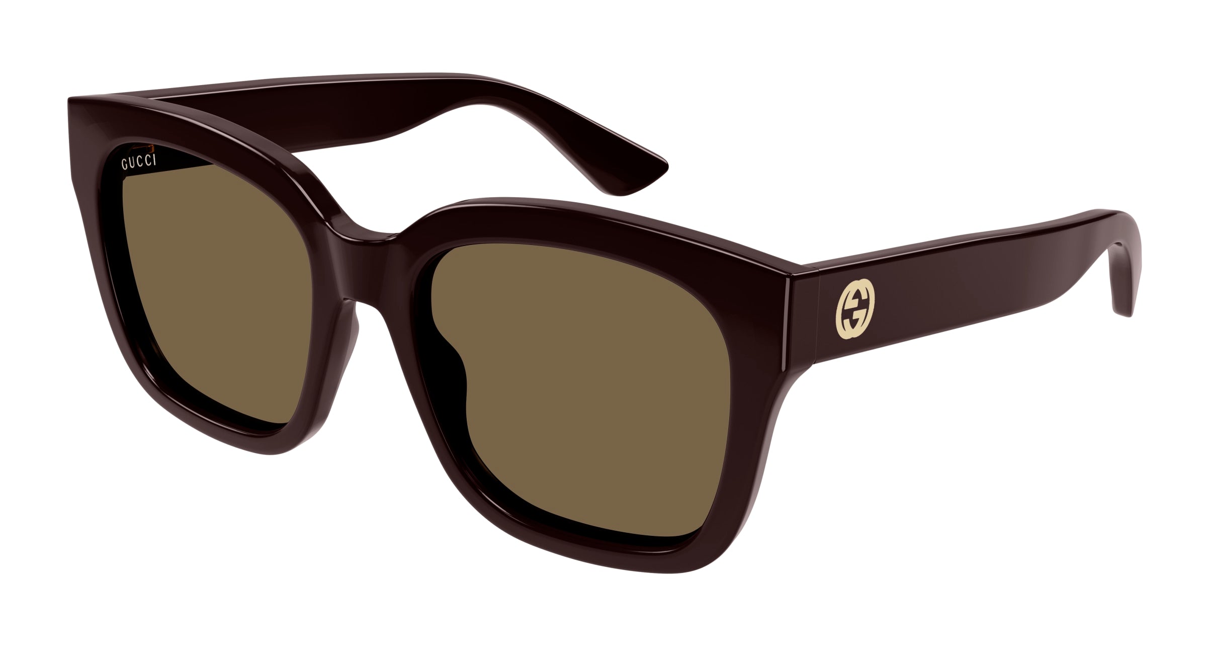 Gucci Donna Gg1338S 005 Occhiali Da Sole Plastica Borgogna Marrone Squadrata