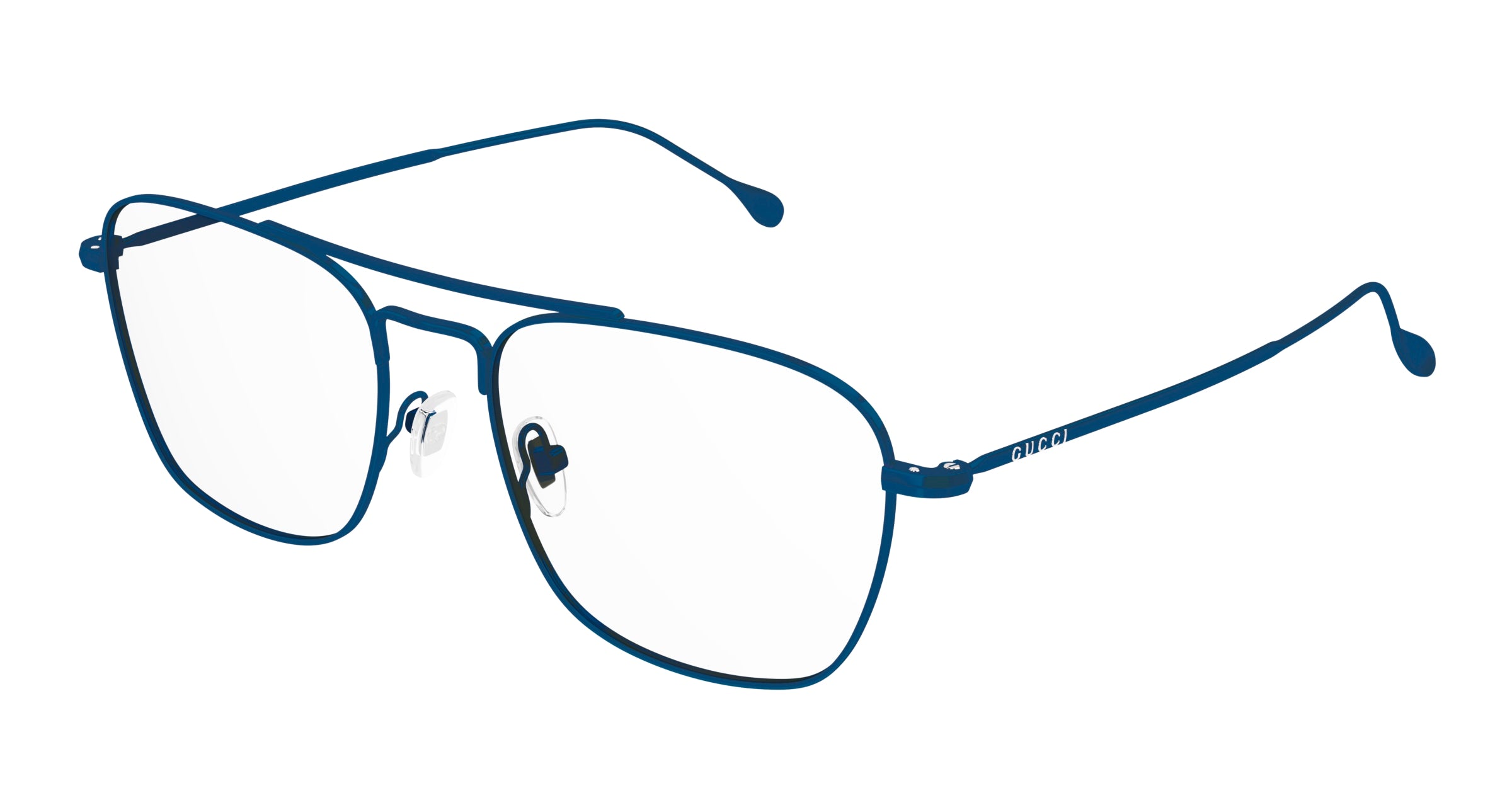 Gucci Uomo Gg1183O 001 Montature Da Vista Metallo Blu  Squadrata