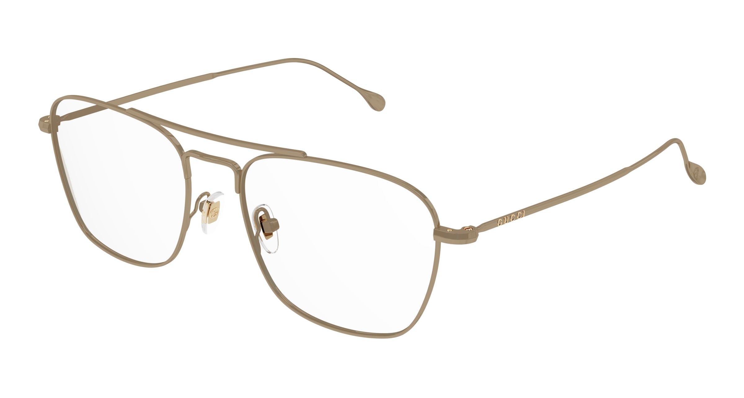 Gucci Uomo Gg1183O 003 Montature Da Vista Metallo Beige  Squadrata