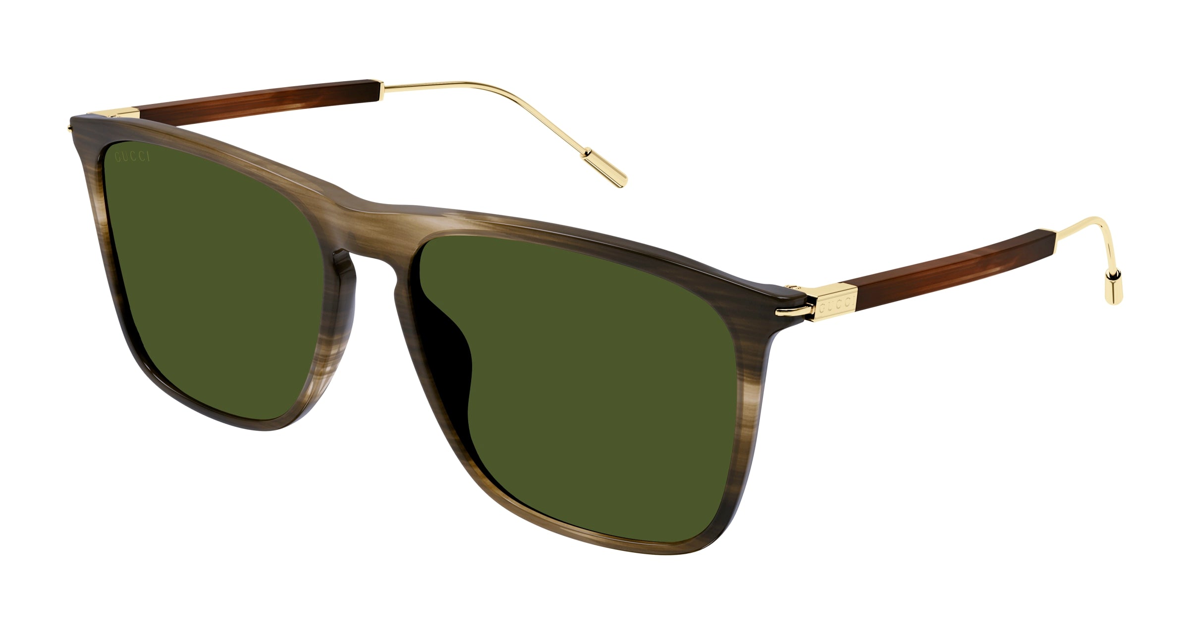 Gucci Uomo Gg1269S 003 Occhiali Da Sole Plastica Havana Verde Squadrata