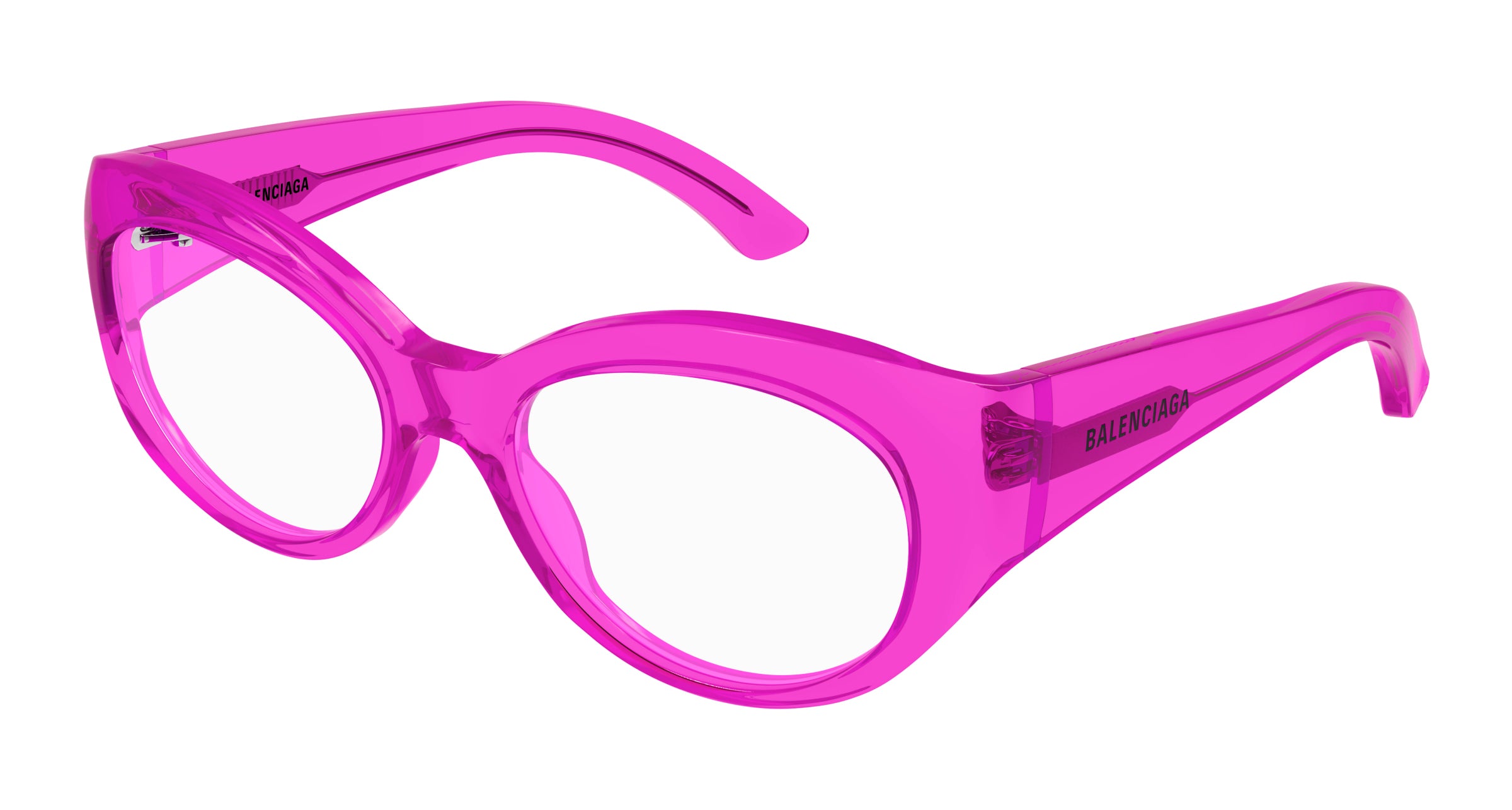 Balenciaga Donna Bb0268O 004 Montature Da Vista Acetato Fucsia  Cat Eye