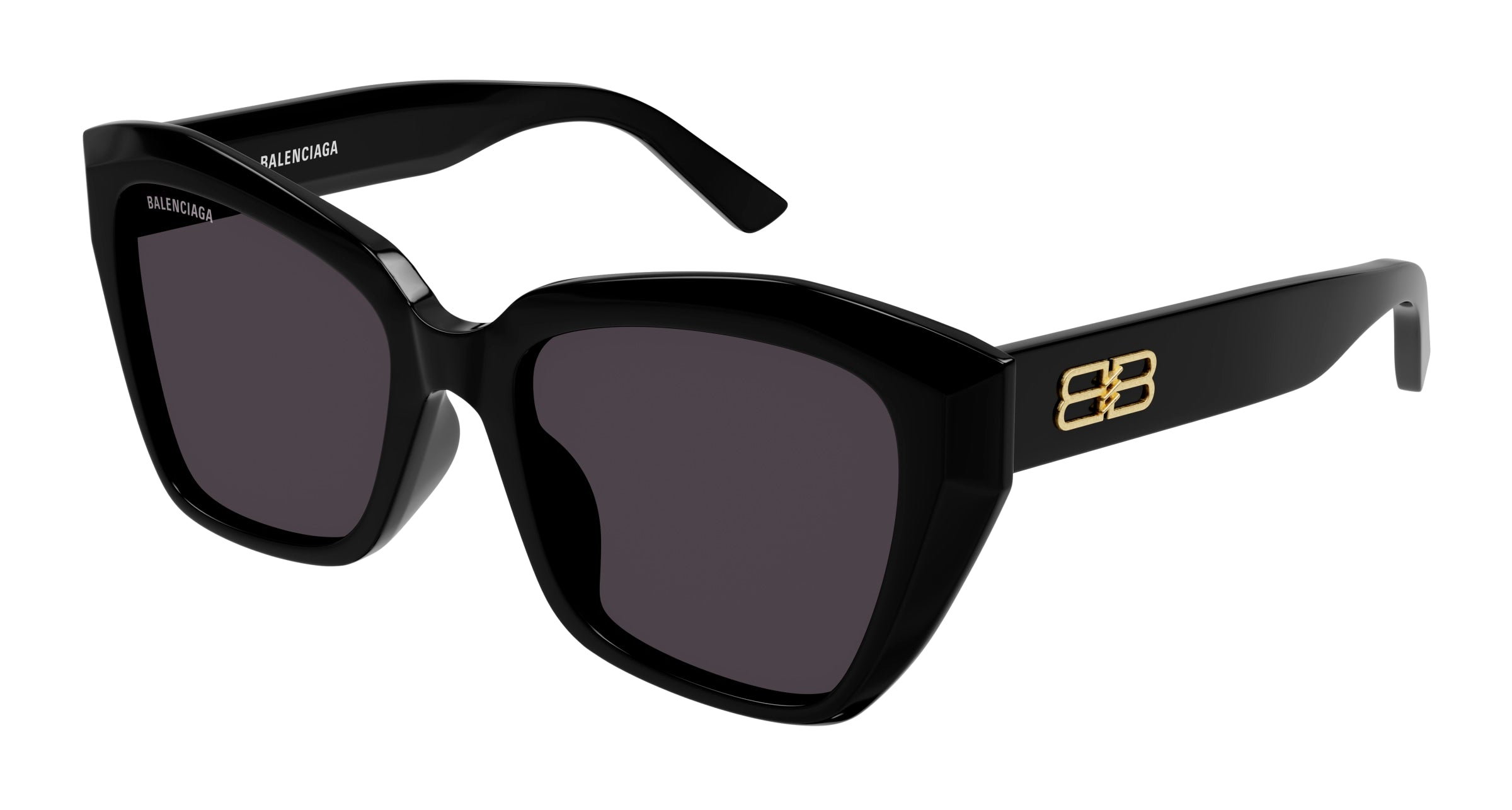 Balenciaga Donna Bb0273Sa 001 Occhiali Da Sole Acetato Nero Grigio Geometrica