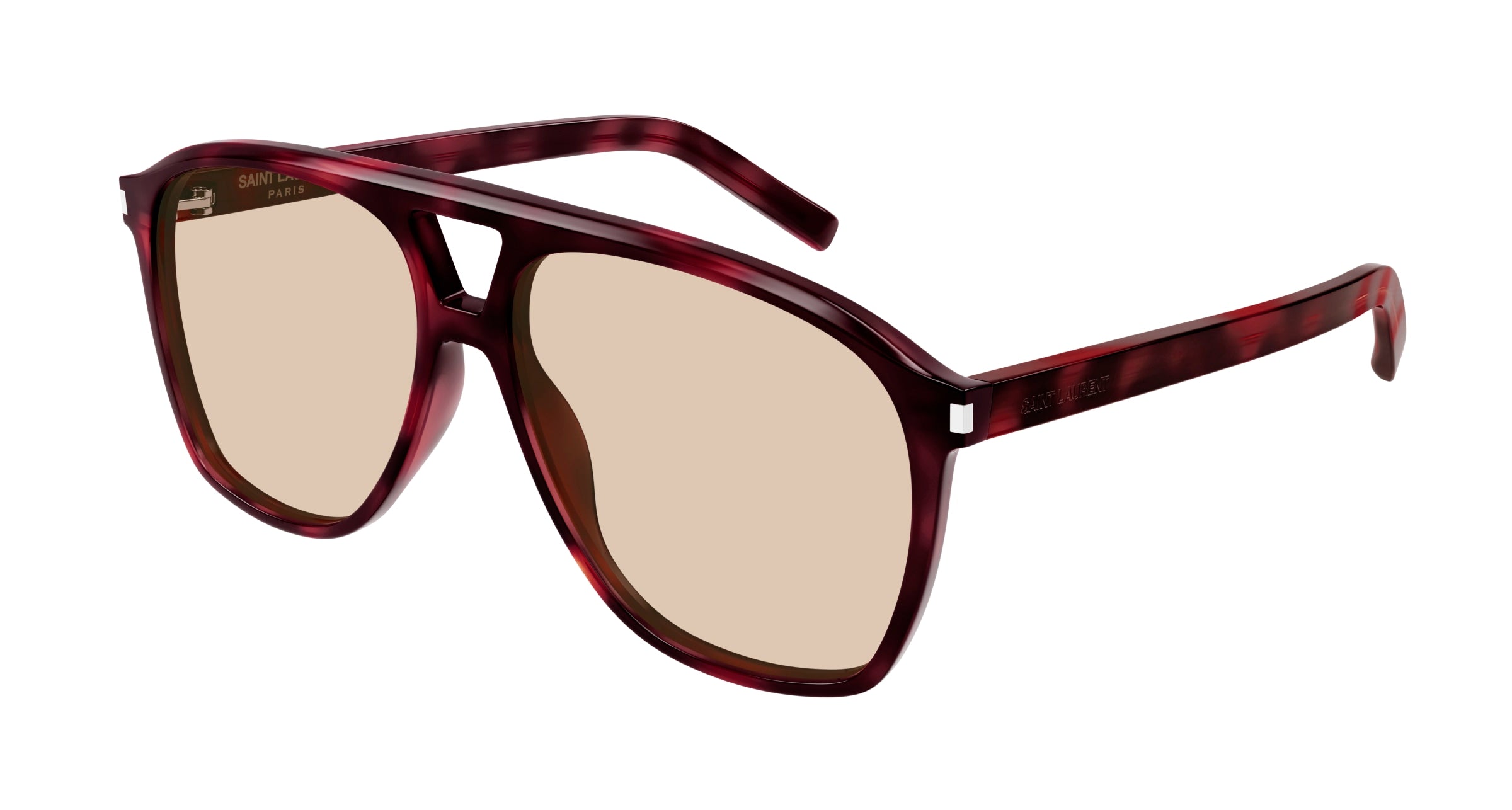 Saint Laurent Donna Sl 596 Dune 003 Occhiali Da Sole Acetato Havana Marrone Pilot